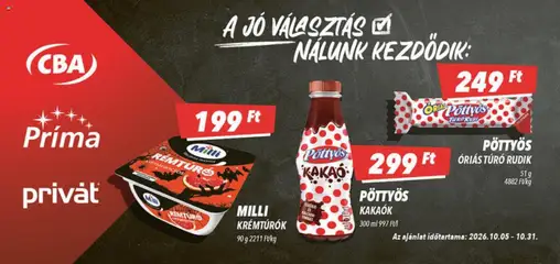 CBA Príma - CBA Príma Aktuális óriásplakátok megtekintése, amely érvényes 2026.10.05.-től