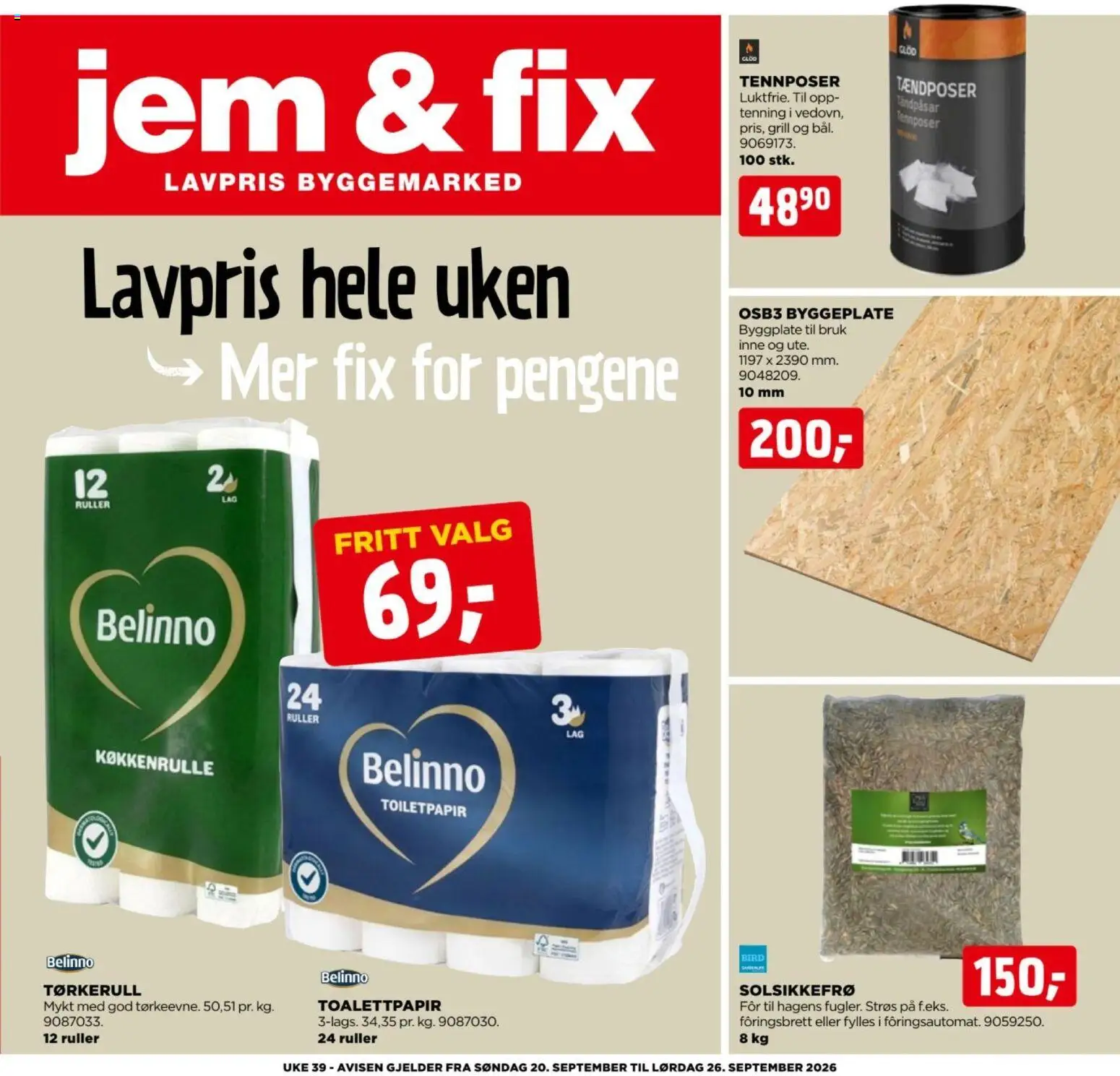 Forhåndsvis Jem & Fix kundeavis fra butikk Jem & Fix gyldig fra 20/09/2026
