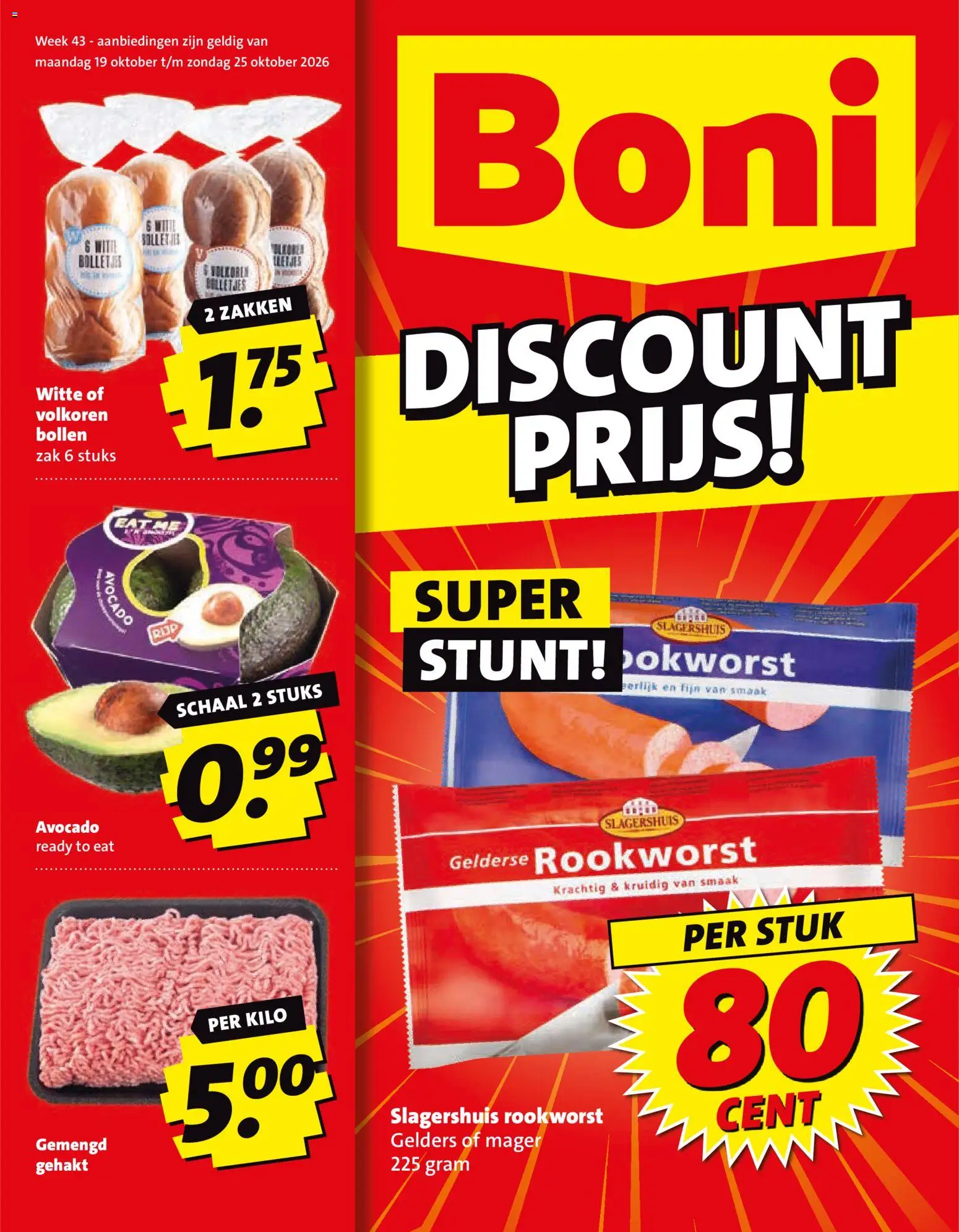 Voorbeeld van Boni folder van winkel Boni geldig vanaf 19-10-2026 - Avocado, Bolletjes, Gehakt, Schaal, Zak