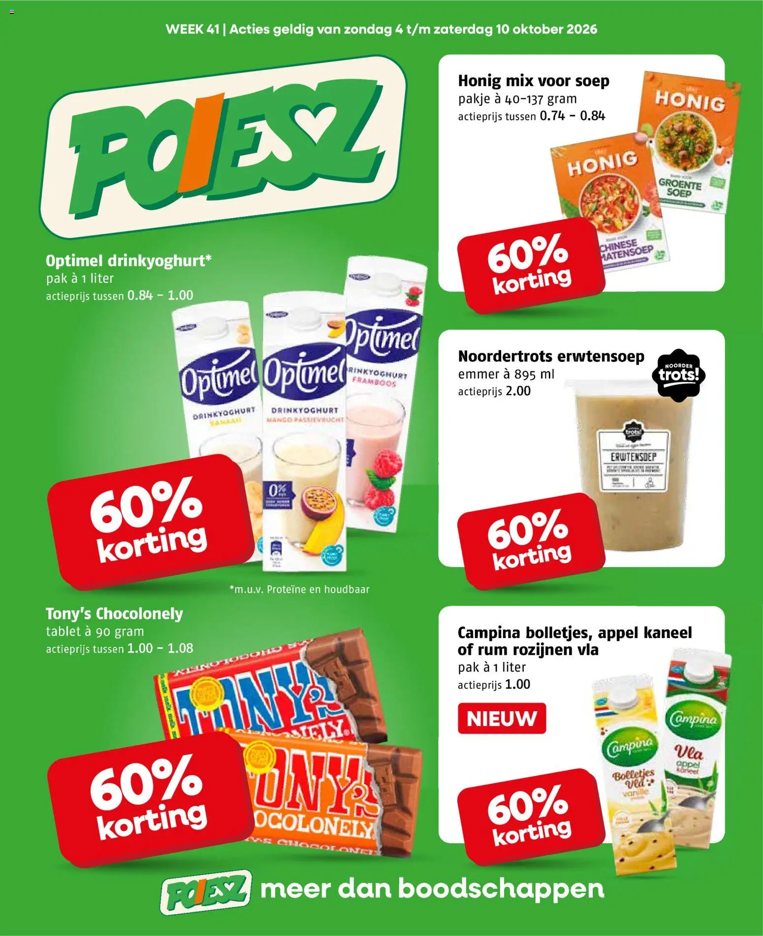 Voorbeeld van Poiesz folder van winkel Poiesz geldig vanaf 04-10-2026 - Tablet, Appel, Rum, Kaneel, Bolletjes, Rozijnen, Proteïne