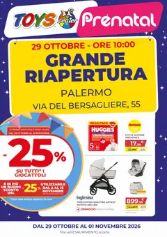 Anteprima dell'opuscolo Toys Center volantino Nuova Apertura Palermo dal negozio Toys Center valido da 29/10/2026