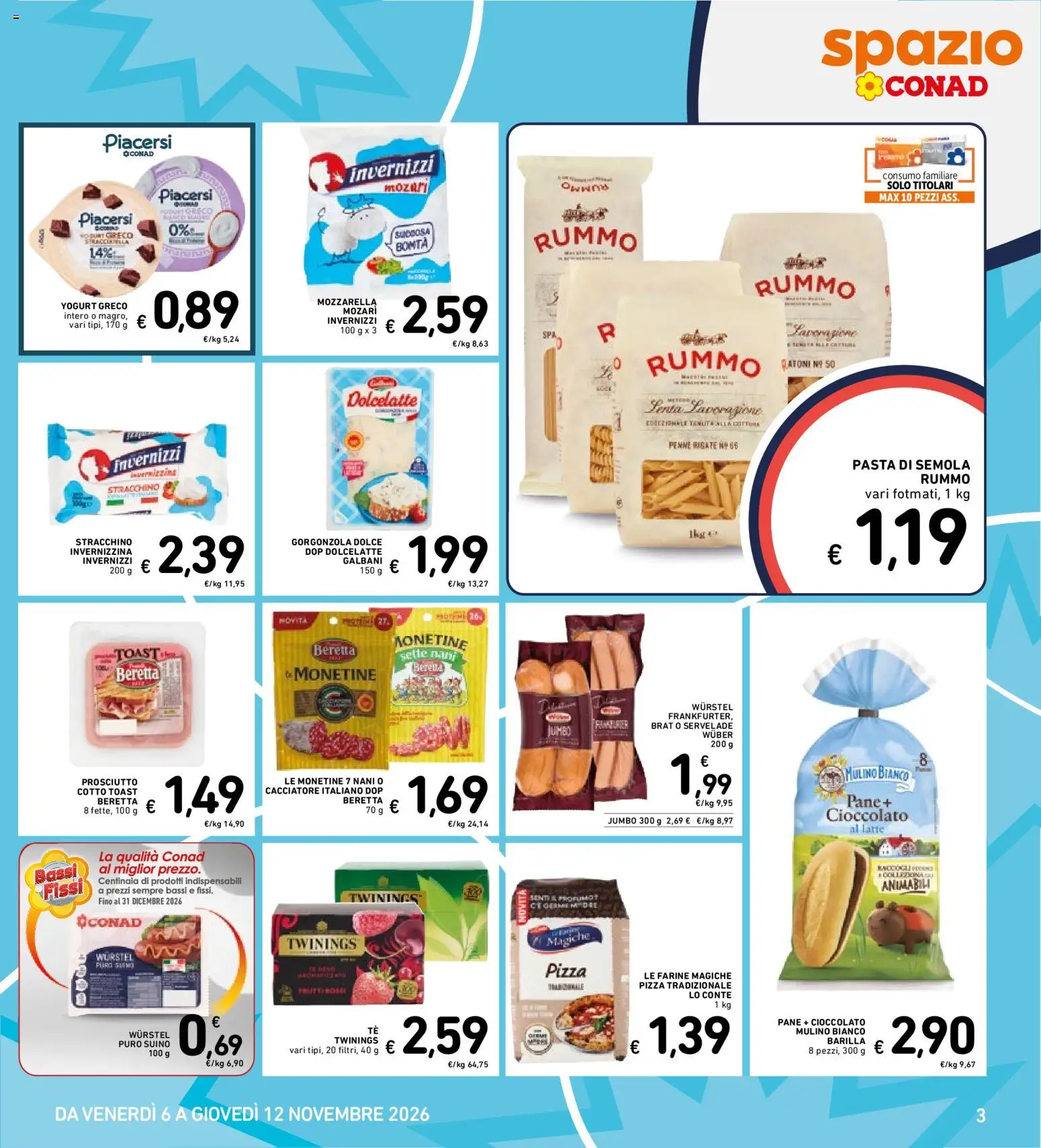 Anteprima dell'opuscolo Spazio Conad volantino dal negozio Spazio Conad valido da 30/10/2026 - Pizza, Pane, Mozzarella, Prosciutto, Barilla, Stracchino, Suino, Pasta di semola