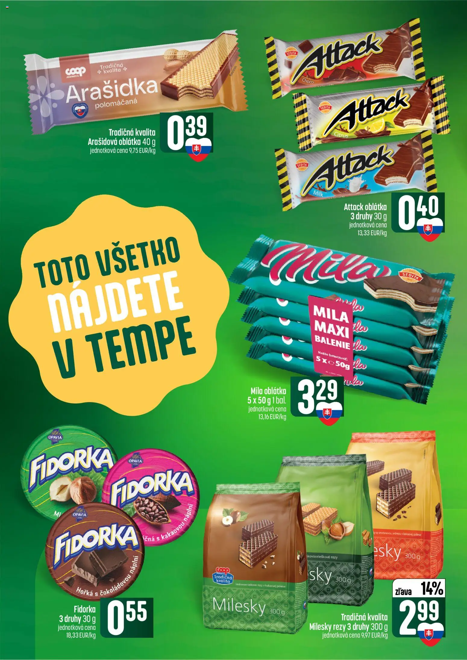 Náhľad COOP Jednota letáku platného od 08.10.2026 - Mila