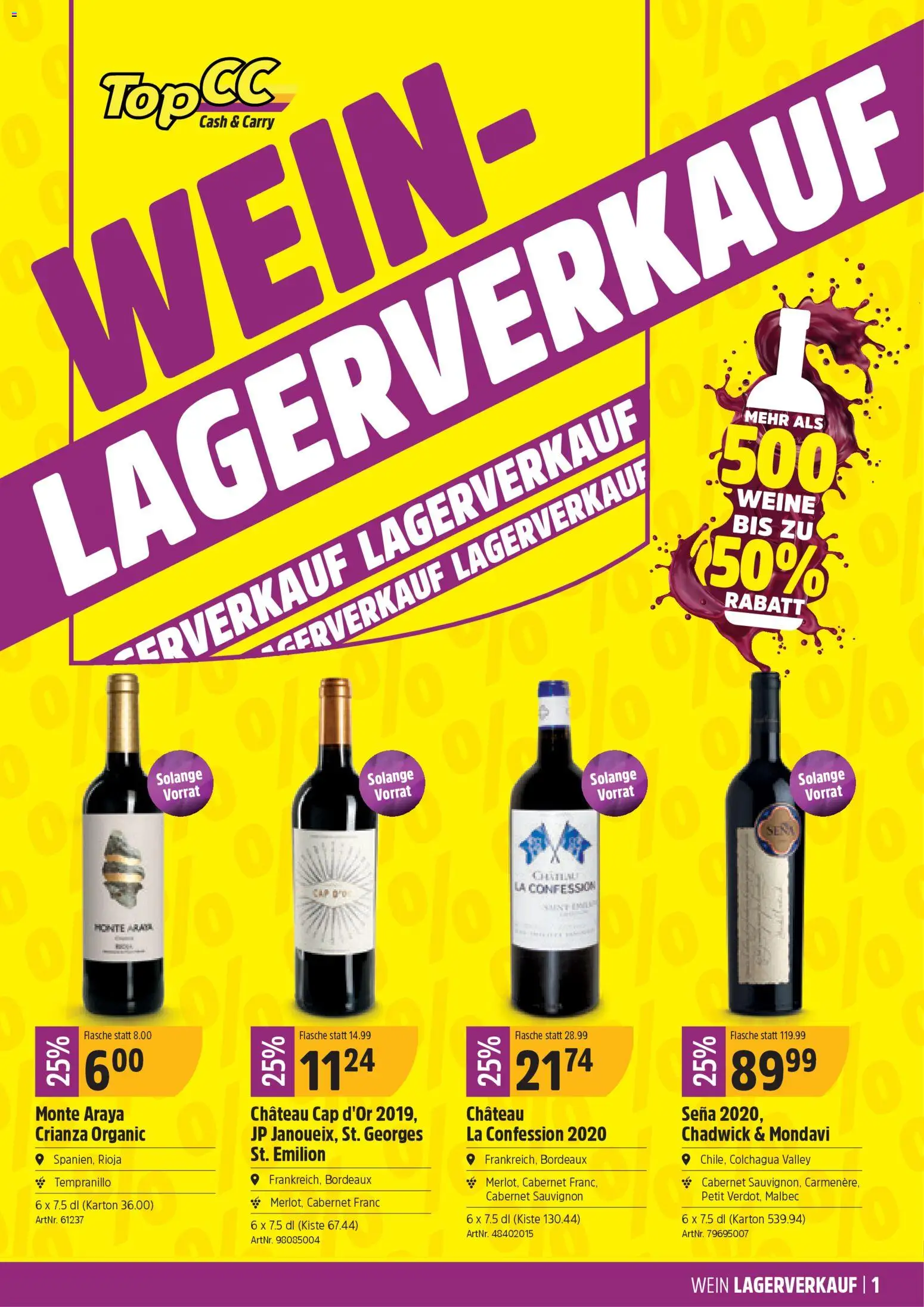 Vorschau des Merkblatts Aktionen Weinlagerverkauf vom Shop TopCC gültig von 05.01.2026 bis - Wein