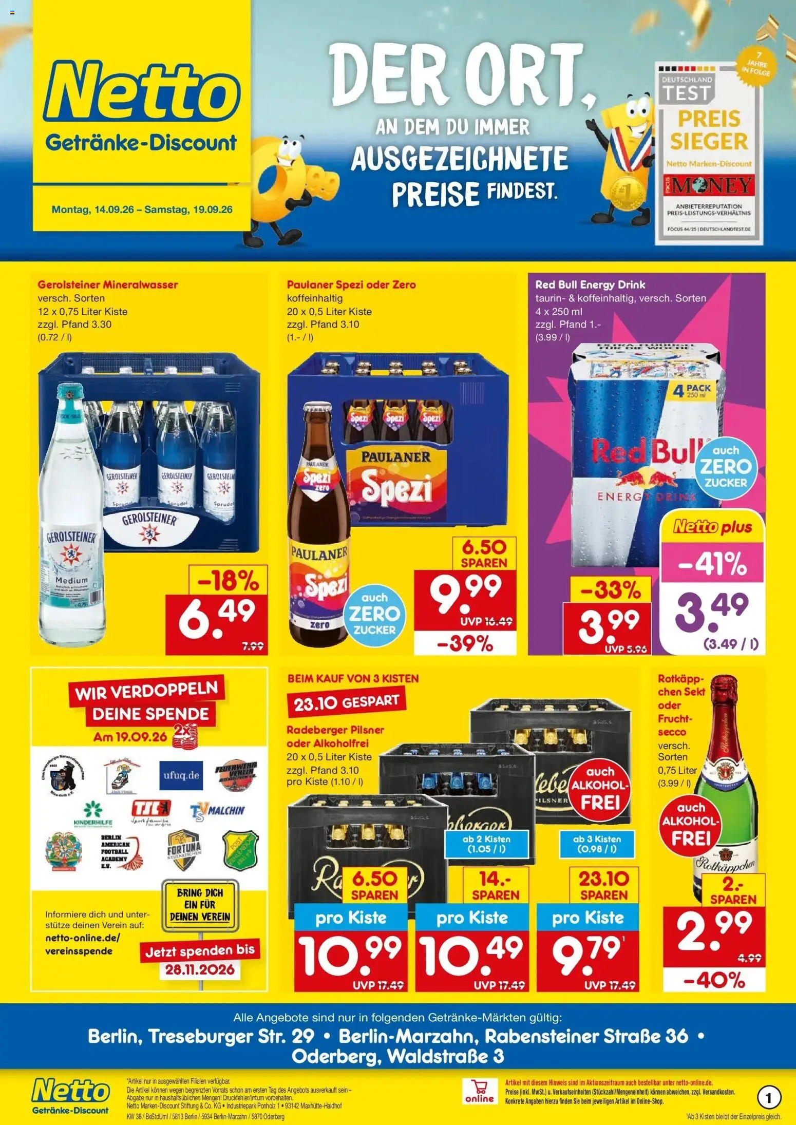 Vorschau von dem Prospekt des Geschäftes Netto Marken-Discount, gültig ab dem 14.09.2026