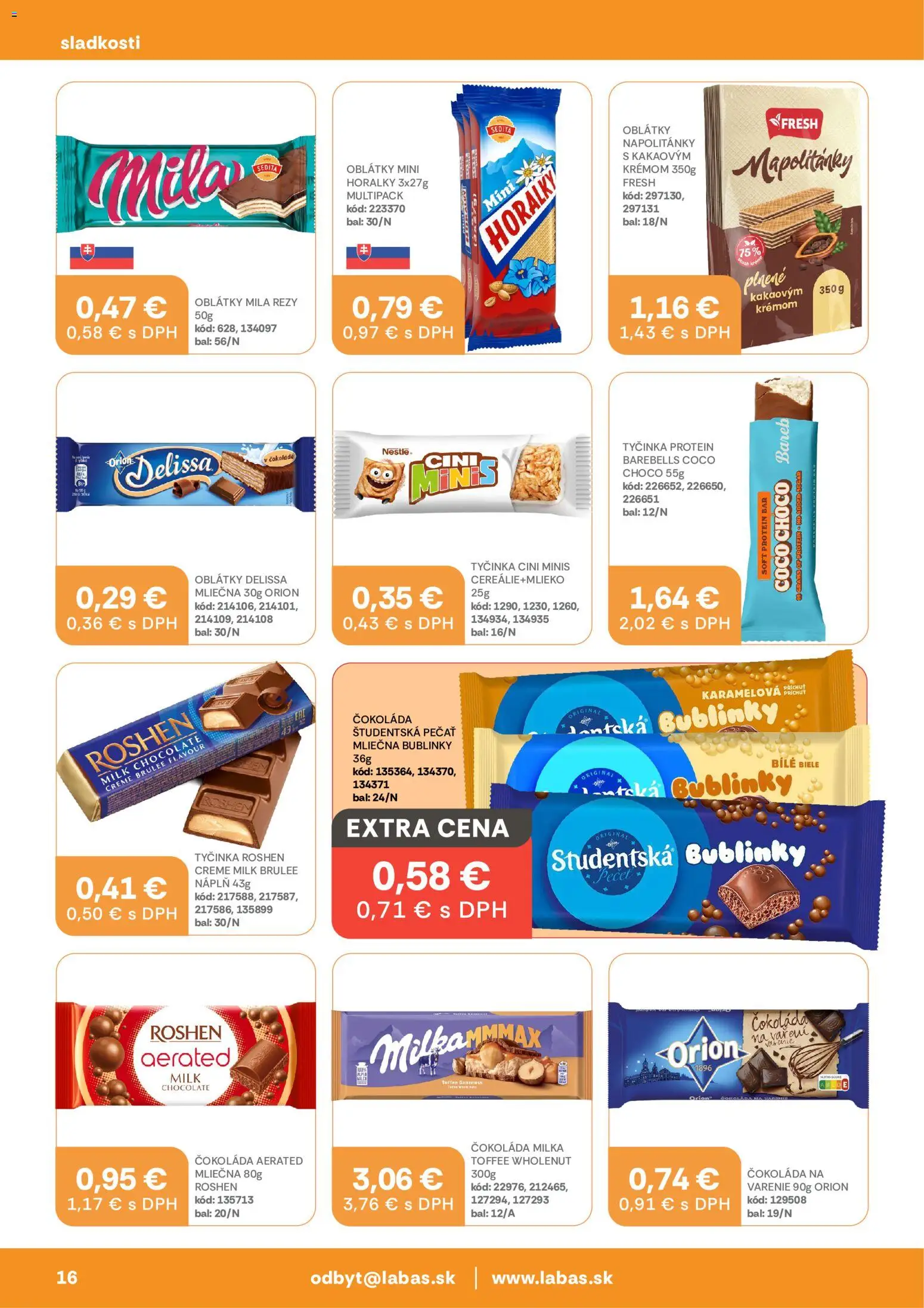 Náhľad Labaš letáku platného od 11.09.2026 - Protein, Čokoláda, Milka, Mila, Študentská pečať, Cini Minis, Oblátky, Horálky