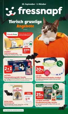 Vorschau des Merkblatts Fressnapf aktionen vom Shop Fressnapf gültig von 30.09.2026 bis 03.10.2026