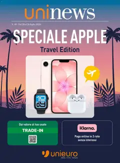Anteprima dell'opuscolo Unieuro volantino Apple dal negozio Unieuro valido da 20/07/2026