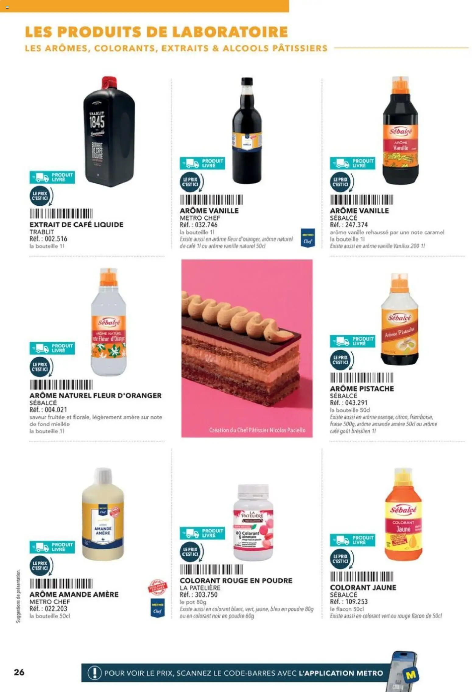 Prévisualisation de Boulangers Pâtissiers du magasin METRO formulaire valide 30/04/2026 - Café, Livre, Fraise, Amande, Vanille, Alcools, Poudre, Fleur d'oranger