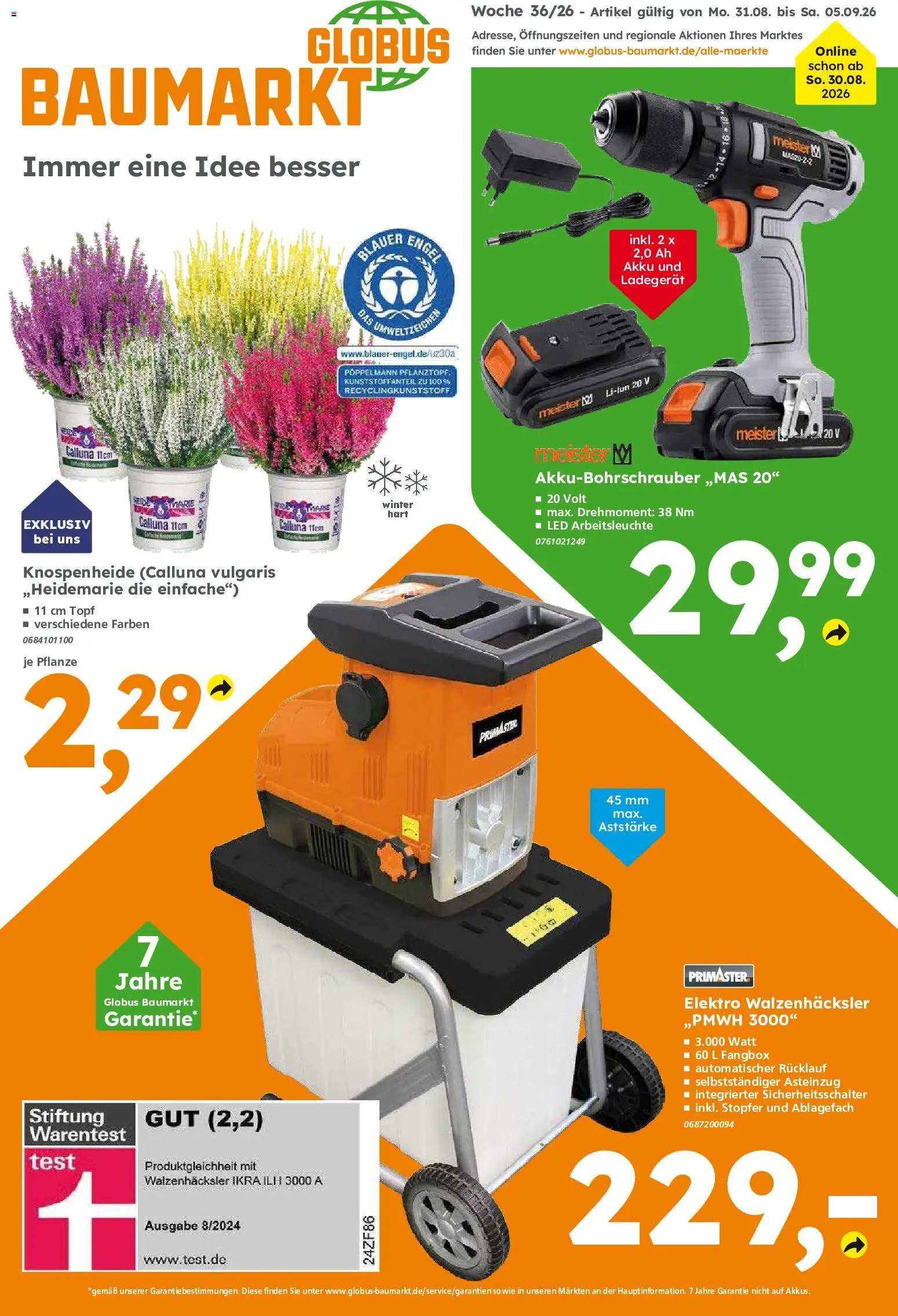 Vorschau von dem Prospekt des Geschäftes Globus Baumarkt, gültig ab dem 31.08.2026