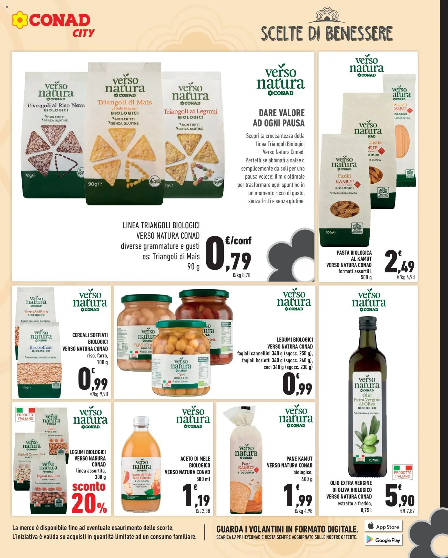 Anteprima dell'opuscolo Conad volantino City Lombardia dal negozio Conad valido da 23/10/2026 - Fagioli, Vegan, Riso, Sale, Crackers, Olive, Aceto di mele, Aceto