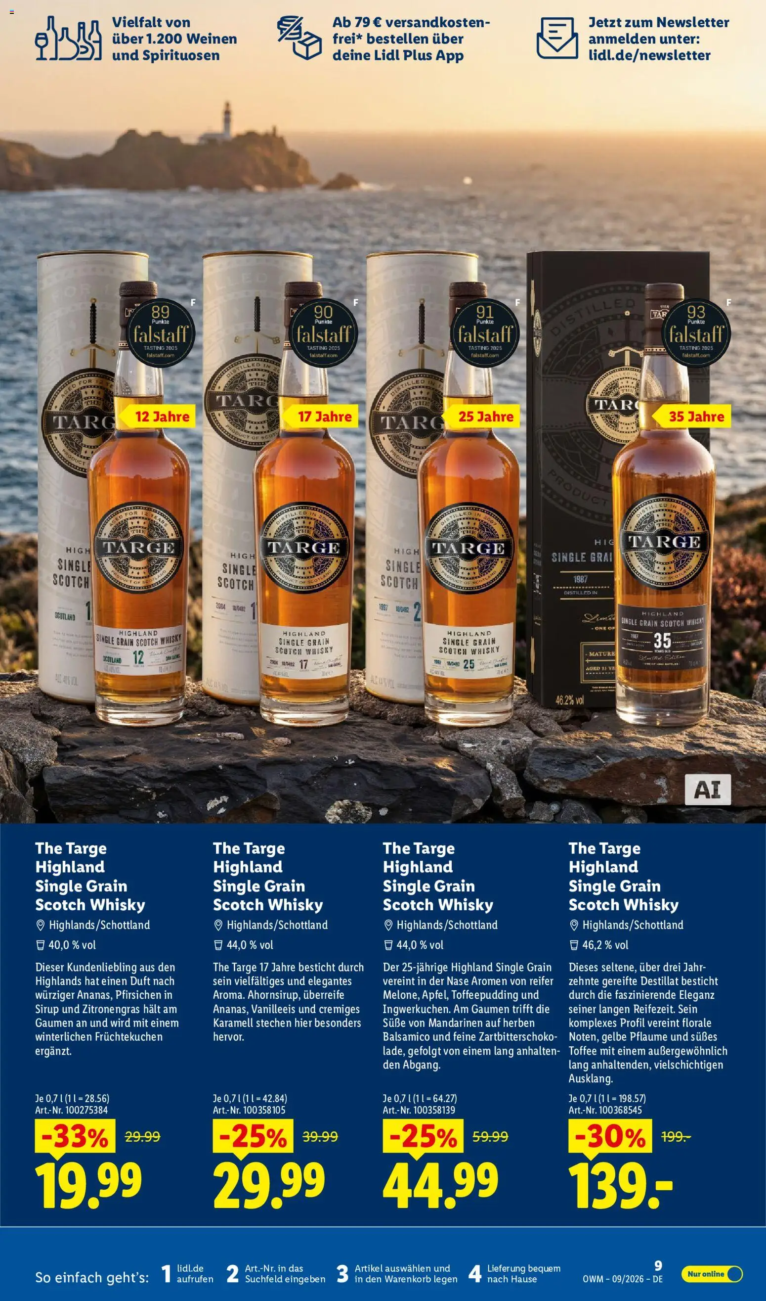 Vorschau von dem Prospekt des Geschäftes Lidl, gültig ab dem 01.09.2026 - Whisky, Balsamico, Zitronengras, Duft, Sirup, Mandarinen