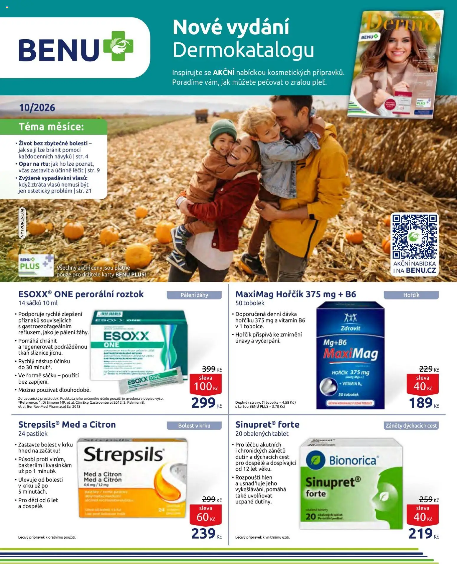 Náhled nabídky: Benu Benu leták platný od 01.10.2026 - Tablet, Med, Hořčík, Citron, Karty, Clin