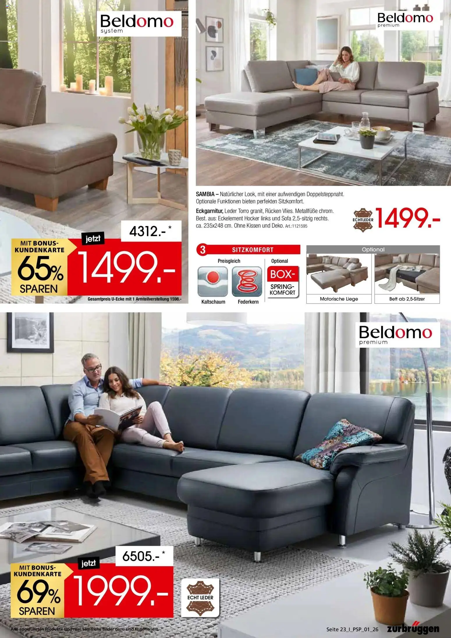 Vorschau von dem Prospekt des Geschäftes Zurbrüggen, gültig ab dem 26.10.2026 - Bilder, Sofa, Bett, Kissen, Hocker, Box, Liege