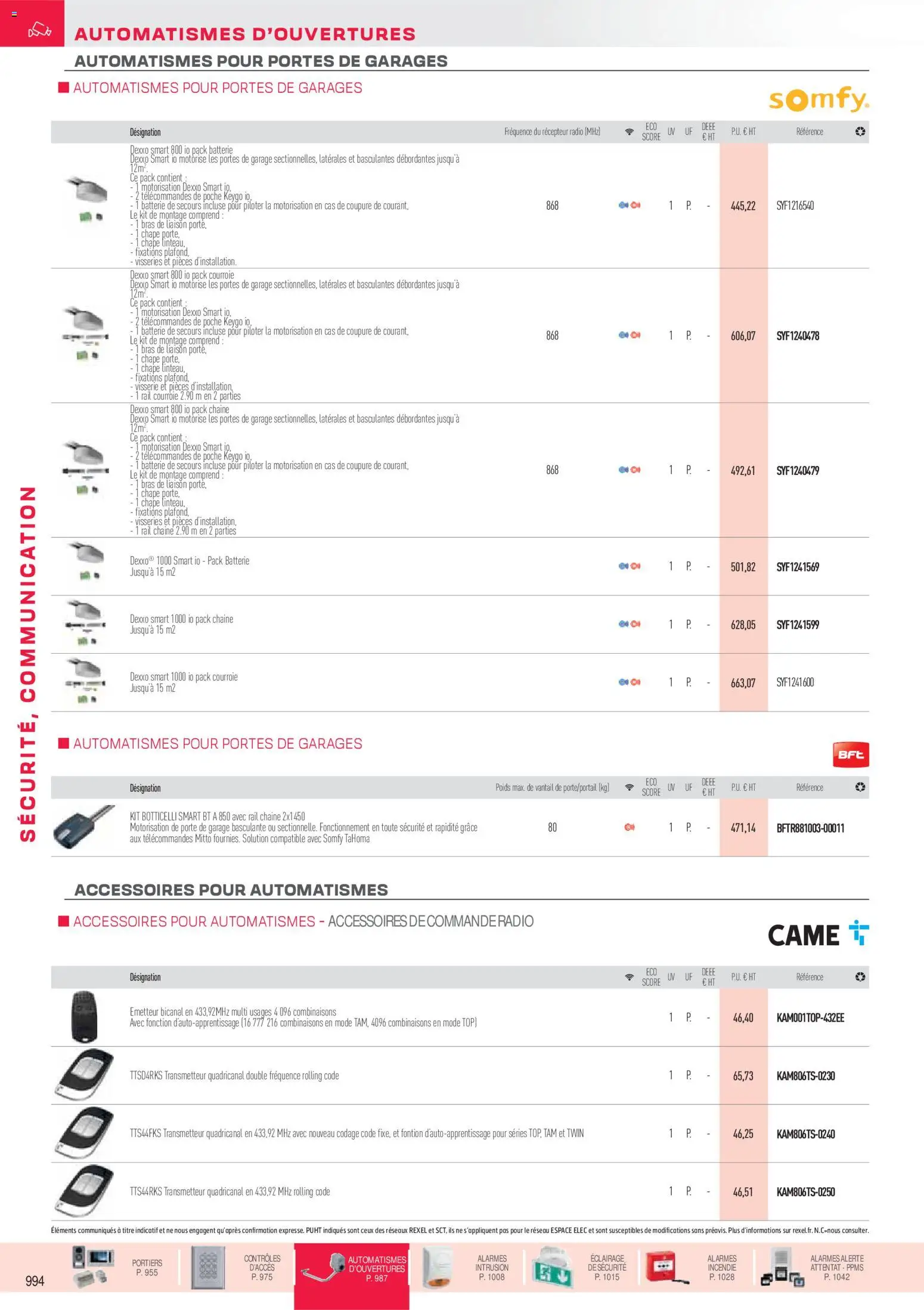 Prévisualisation de Brochure sécurité, communication du magasin Rexel formulaire valide 18/11/2025 - Garage, Radio, Batterie, Porte, Porte de garage, Poids, Batterie de secours, Portes