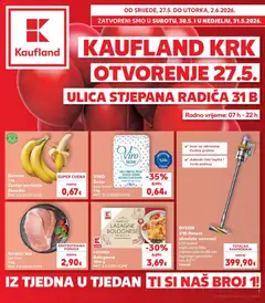 Pregled letka Kaufland otvorenje Krk trgovine Kaufland vrijedi od 26.05.2026