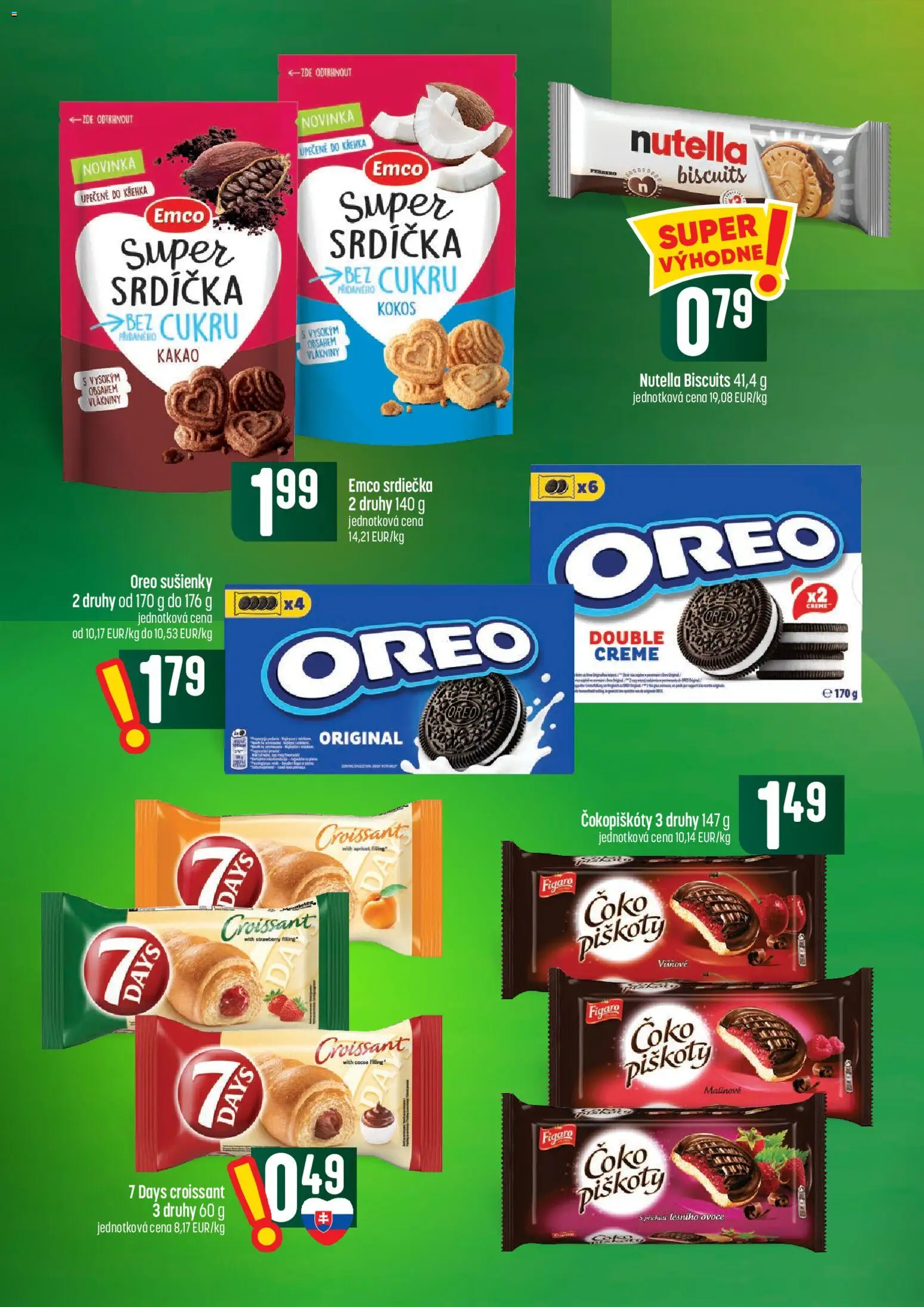 Náhľad COOP Jednota letáku platného od 01.10.2026 - Croissant, Nutella, Kokos, Kakao, Oreo, Sušienky, Piškóty