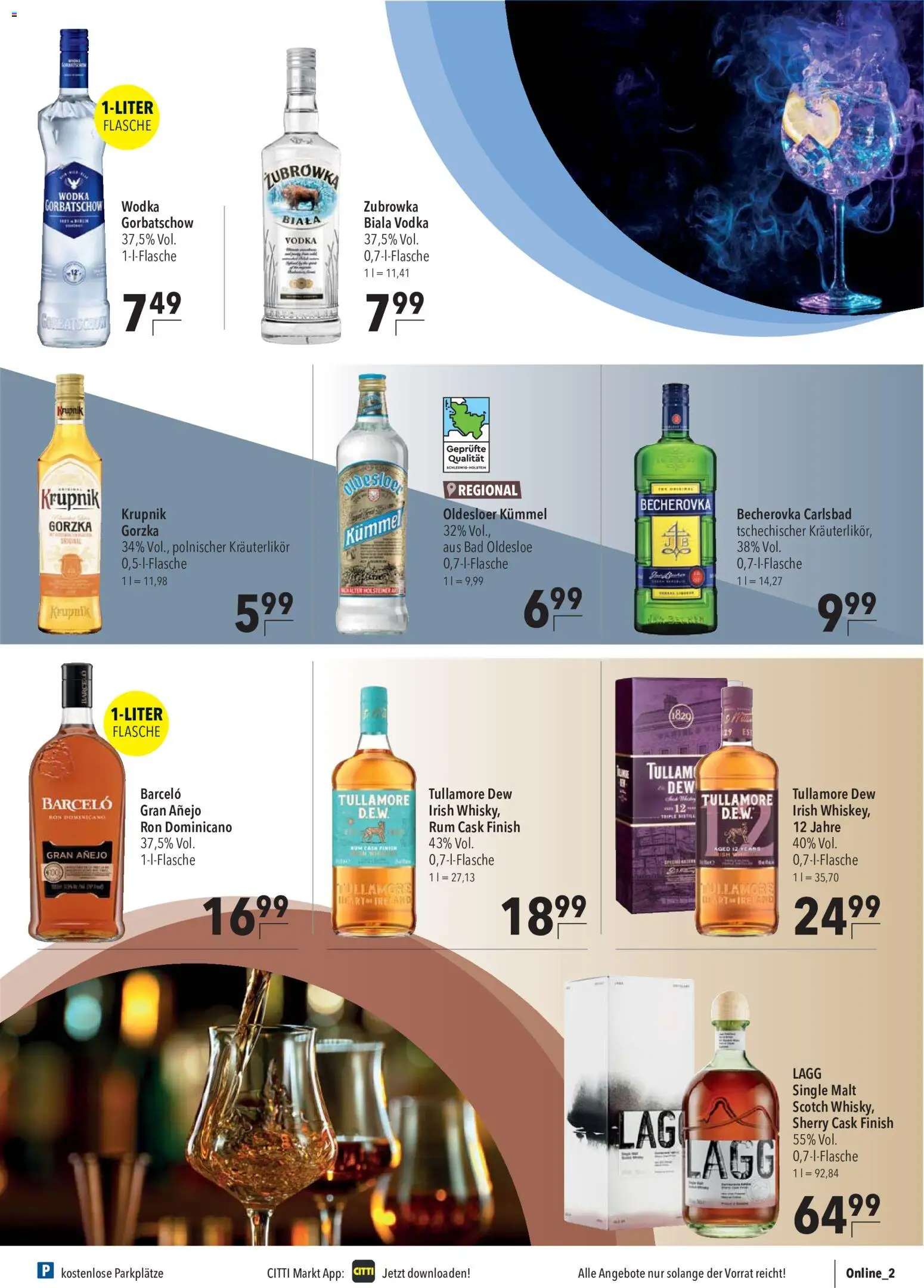 Vorschau von dem Prospekt des Geschäftes CITTI Markt, gültig ab dem 28.10.2026 - Bad, Whisky, Vodka, Rum, Wodka, Wodka gorbatschow, Finish, Oldesloer