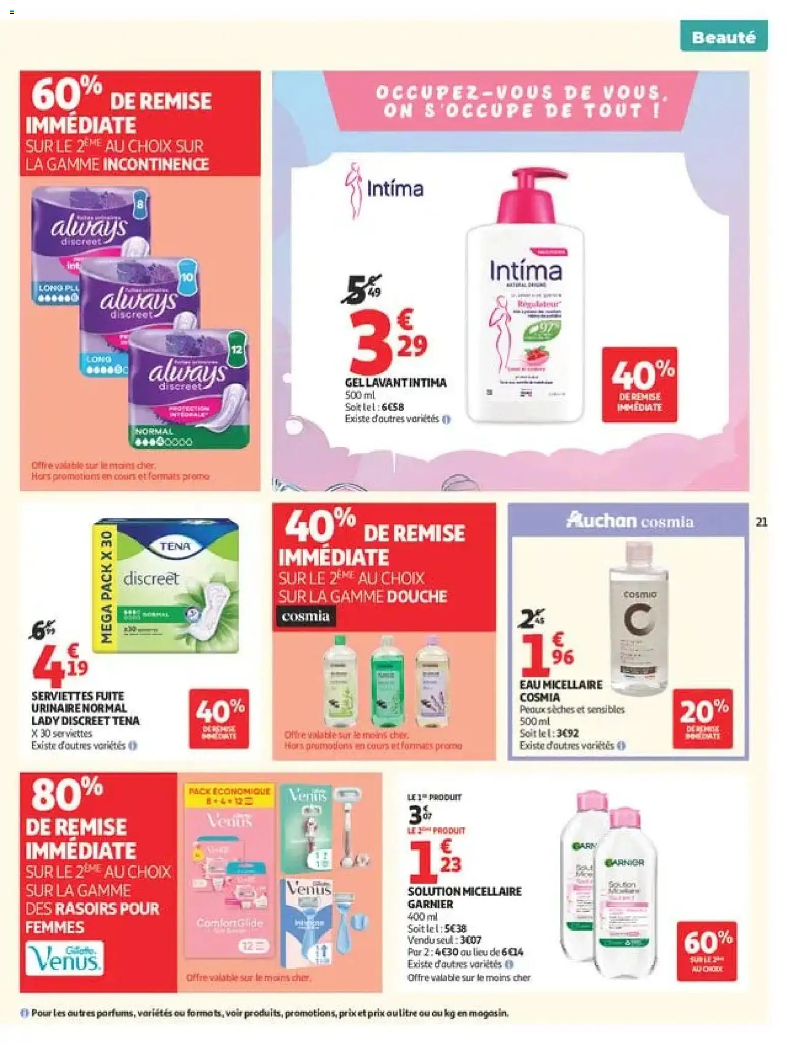 Prévisualisation de Auchan Tops rentrée supers du magasin Auchan formulaire valide 01/09/2026 - Douche, Always, Eau micellaire, Serviettes
