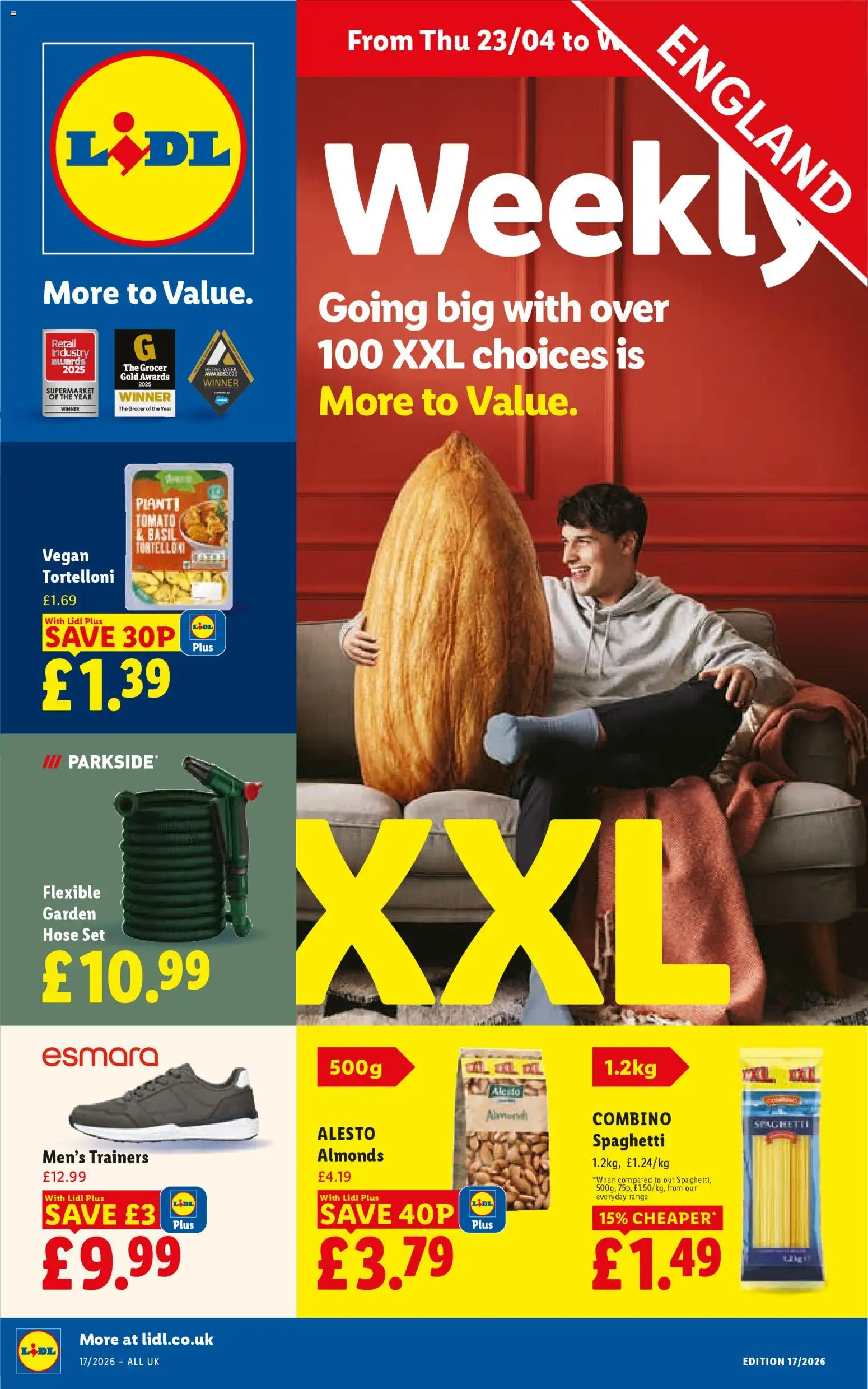 Preview of Lidl Lidl - Weekly valid from 23/04/2026 - Spaghetti, Tomato, Garden hose, Basil, Almonds