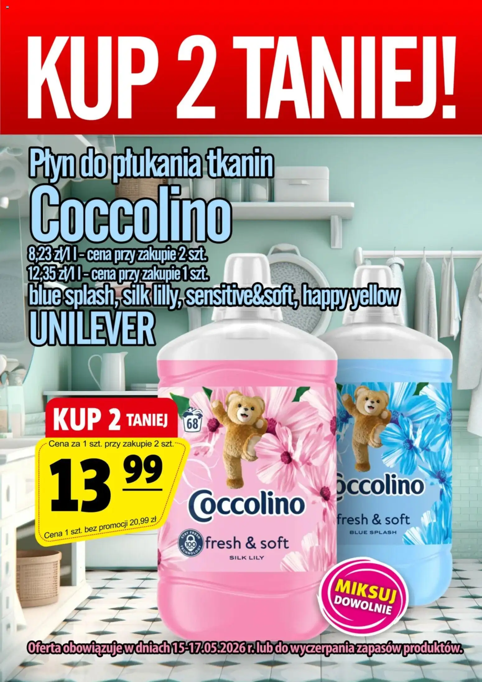 Pogląd gazetki "Prim Market promocja - Płyn Do Płukania Coccolino 1,7l" ze sklepu Prim Market ważnej od 15.05.2026