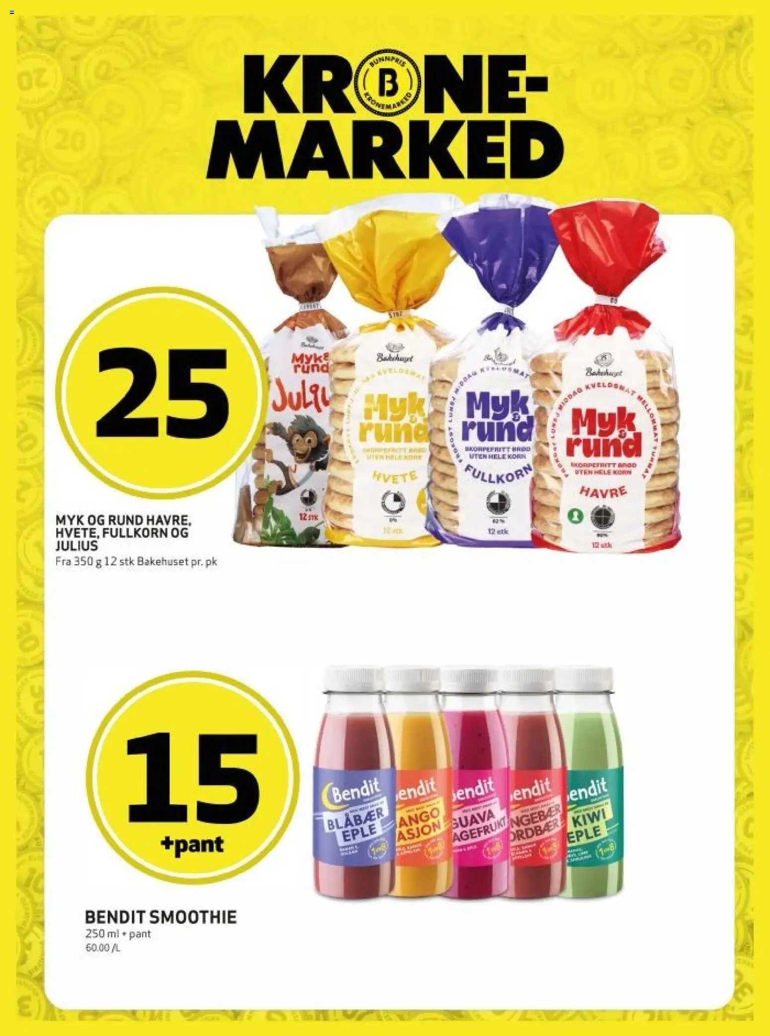 Forhåndsvis Bunnpris kundeavis fra butikk Bunnpris gyldig fra 19/10/2026 - Kiwi, Blåbær, Smoothie