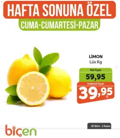 Biçen Market Biçen Market - Hafta Sonuna Özel - Sebze İndirimi 30.10.2026 - Broşürünün önizlemesi