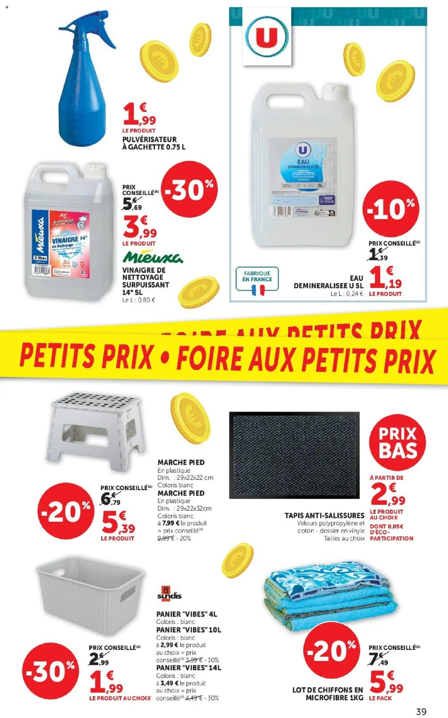 Prévisualisation de Hyper U catalogue du magasin Hyper U formulaire valide 08/09/2026 - Tapis, Panier, Coton, Vinaigre, Pulvérisateur, Chiffons