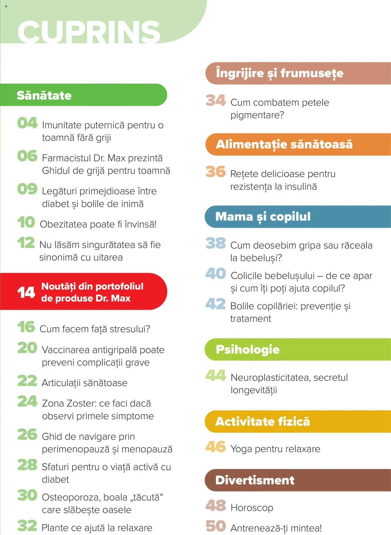 Previzualizarea de cataloage: Dr.Max Dr.Max Catalog Sănătate valabil de la 01.09.2026