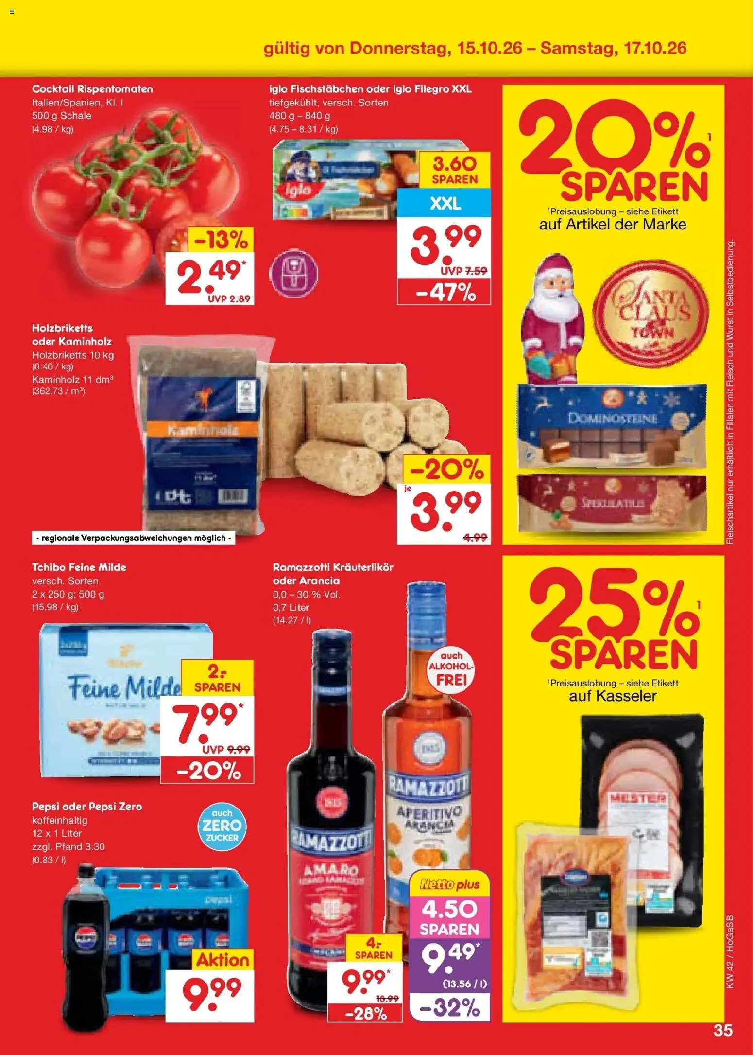 Vorschau von dem Prospekt des Geschäftes Netto Marken-Discount, gültig ab dem 12.10.2026 - Wurst, Alkohol, Fleisch, Ramazzotti, Zucker, Pepsi, Iglo, Fischstabchen