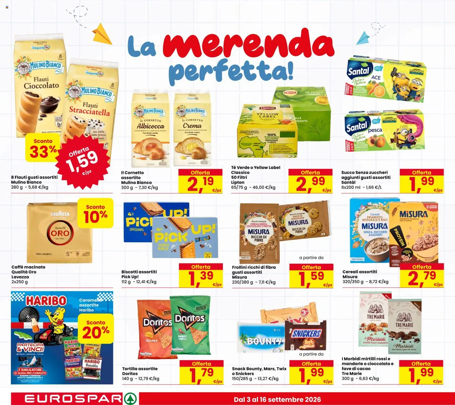Anteprima dell'opuscolo Eurospar volantino Rovereto dal negozio Eurospar valido da 03/09/2026 - Pesca, Stracciatella, Muesli, Caramelle, Cacao, Succo, Macinato, Frollini