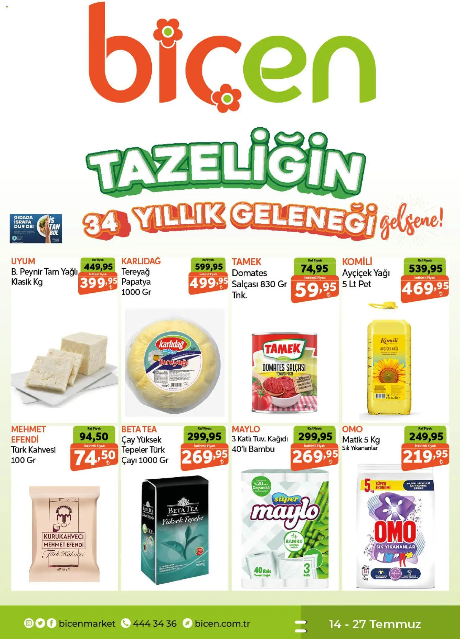 Biçen Market Biçen Market Katalog 14.07.2026 - Broşürünün önizlemesi
