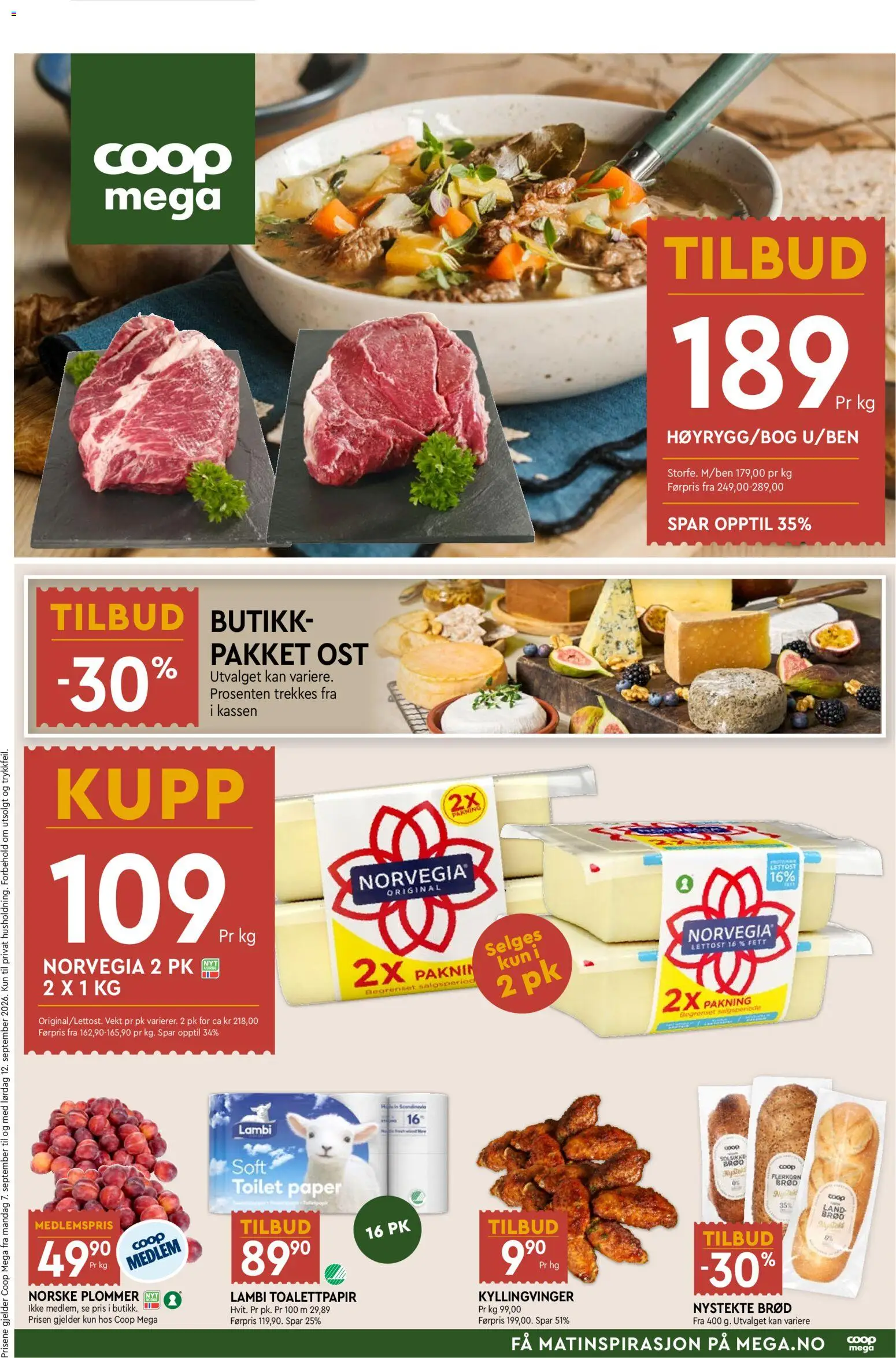 Forhåndsvis Coop Mega kundeavis fra butikk Coop Mega gyldig fra 07/09/2026