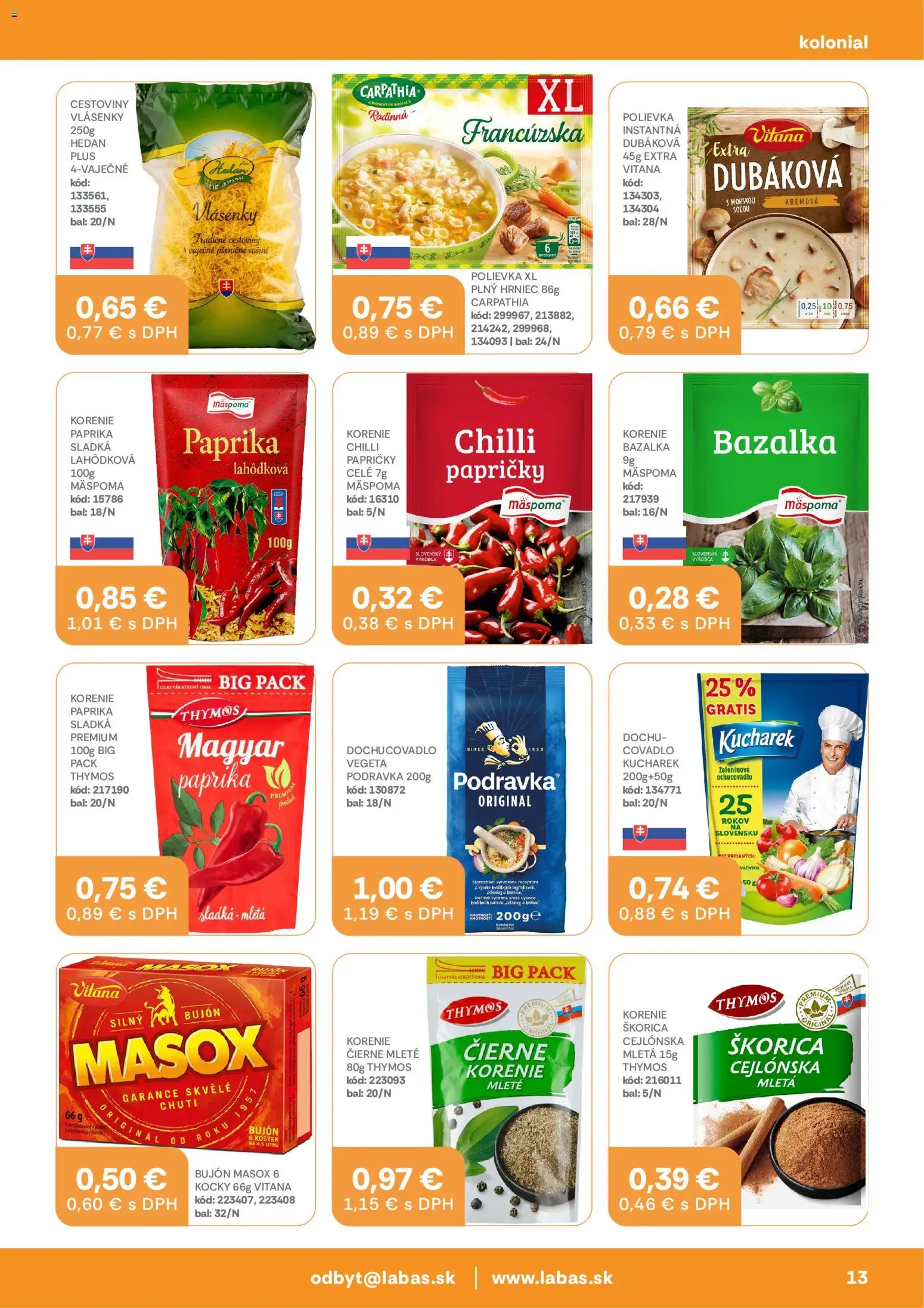Náhľad Labaš letáku platného od 11.09.2026 - Paprika, Cestoviny, Chilli, Korenie, Masox, Bujón