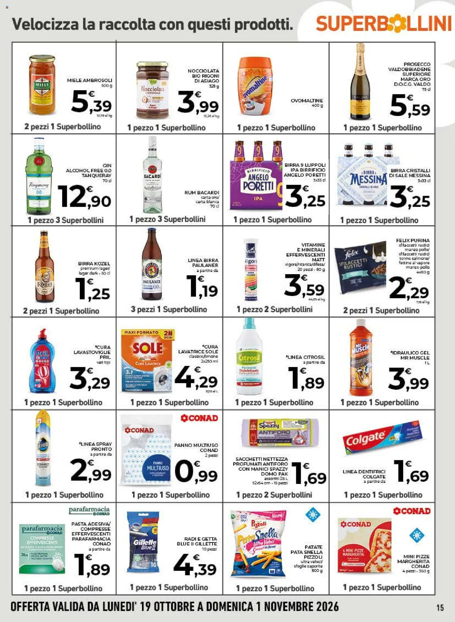 Anteprima dell'opuscolo Conad volantino City Lazio dal negozio Conad valido da 21/10/2026 - Lavatrice, Birra, Pollo, Gin, Lavastoviglie, Manzo, Patate, Birra Kozel