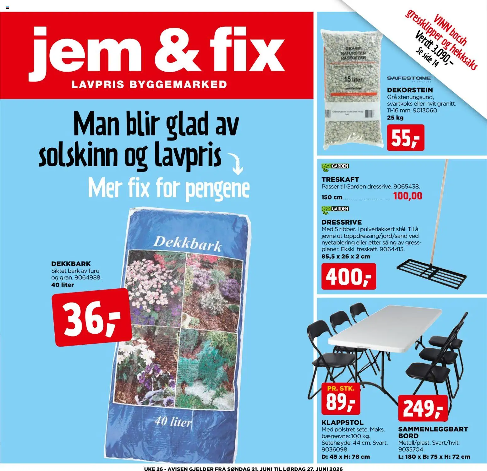 Forhåndsvis Jem & Fix kundeavis fra butikk Jem & Fix gyldig fra 21/06/2026