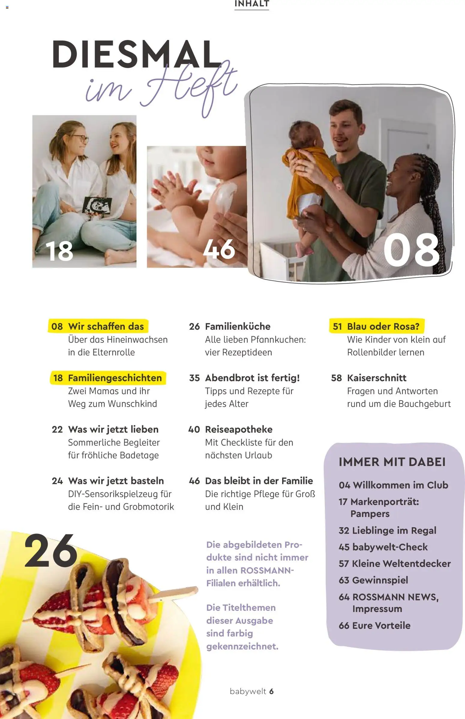 Vorschau von dem Prospekt des Geschäftes Rossmann, gültig ab dem 06.06.2026 - Pfannkuchen, Regal, Pampers
