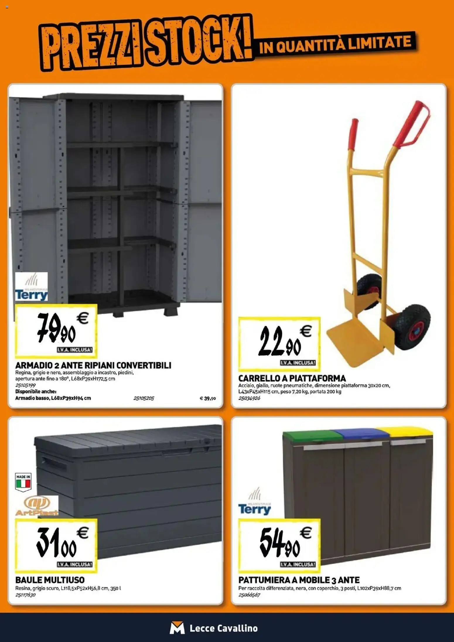 Anteprima dell'opuscolo TECNOMAT catalogo Cavallino dal negozio TECNOMAT valido da 29/10/2026 - Mobile, Armadio, Carrello, Baule, Pattumiera