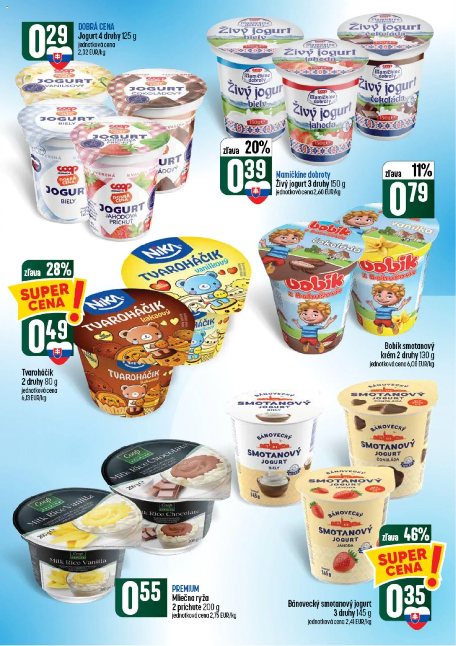 Náhľad COOP Jednota letáku platného od 10.09.2026 - Čokoláda, Ryža, Jogurt, Vanilka, Mliečna ryža, Krém, Smotanový krém, Smotanový jogurt