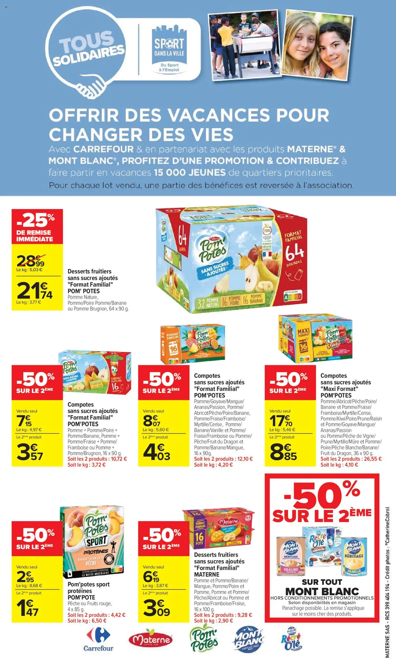 Prévisualisation de Carrefour catalogue du magasin Carrefour formulaire valide 20/10/2026 - Fruits, Pomme, Banane, Framboise, Poire, Vanille, Masse, Pom'potes