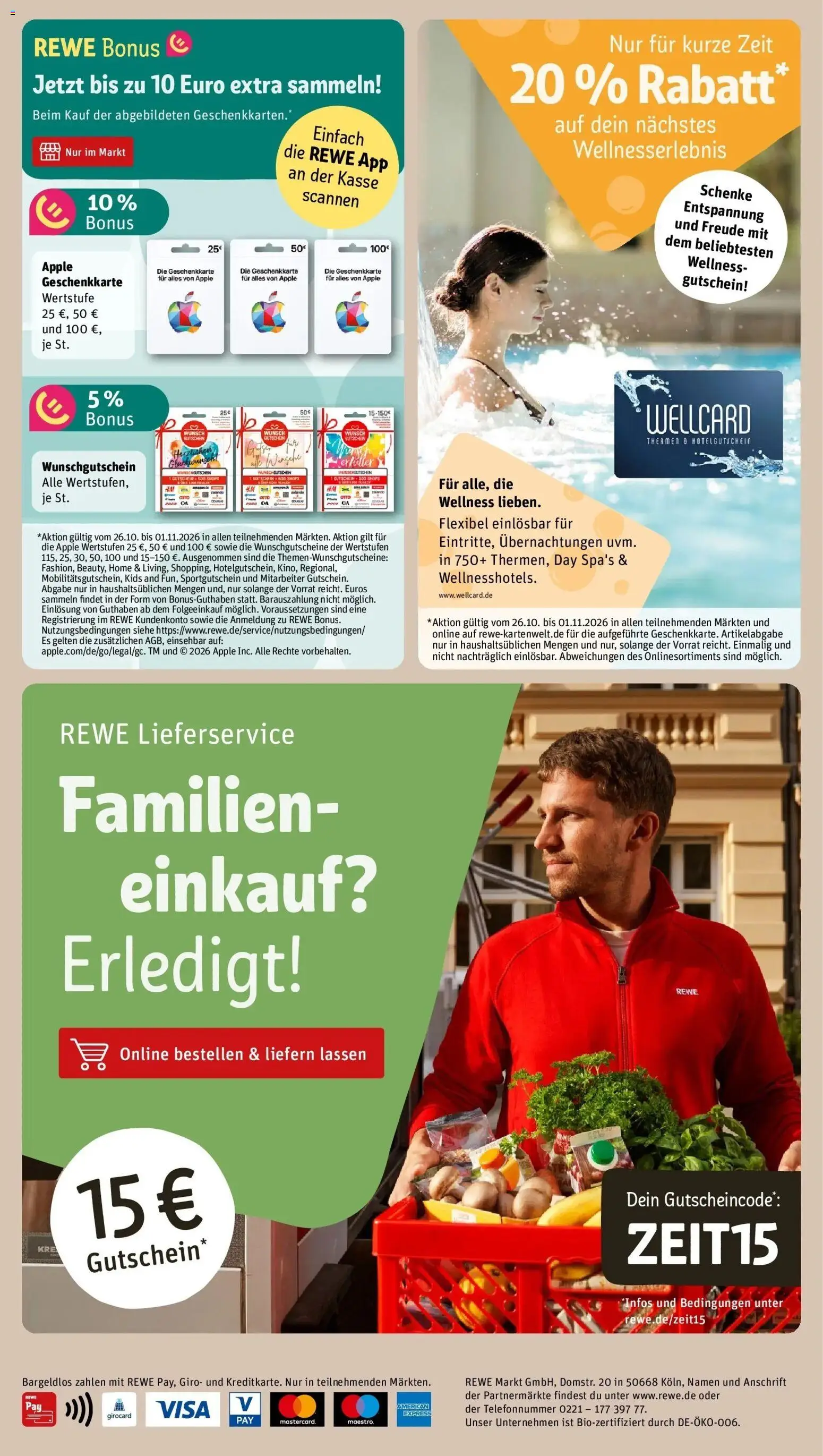 Vorschau von dem Prospekt des Geschäftes Rewe, gültig ab dem 26.10.2026