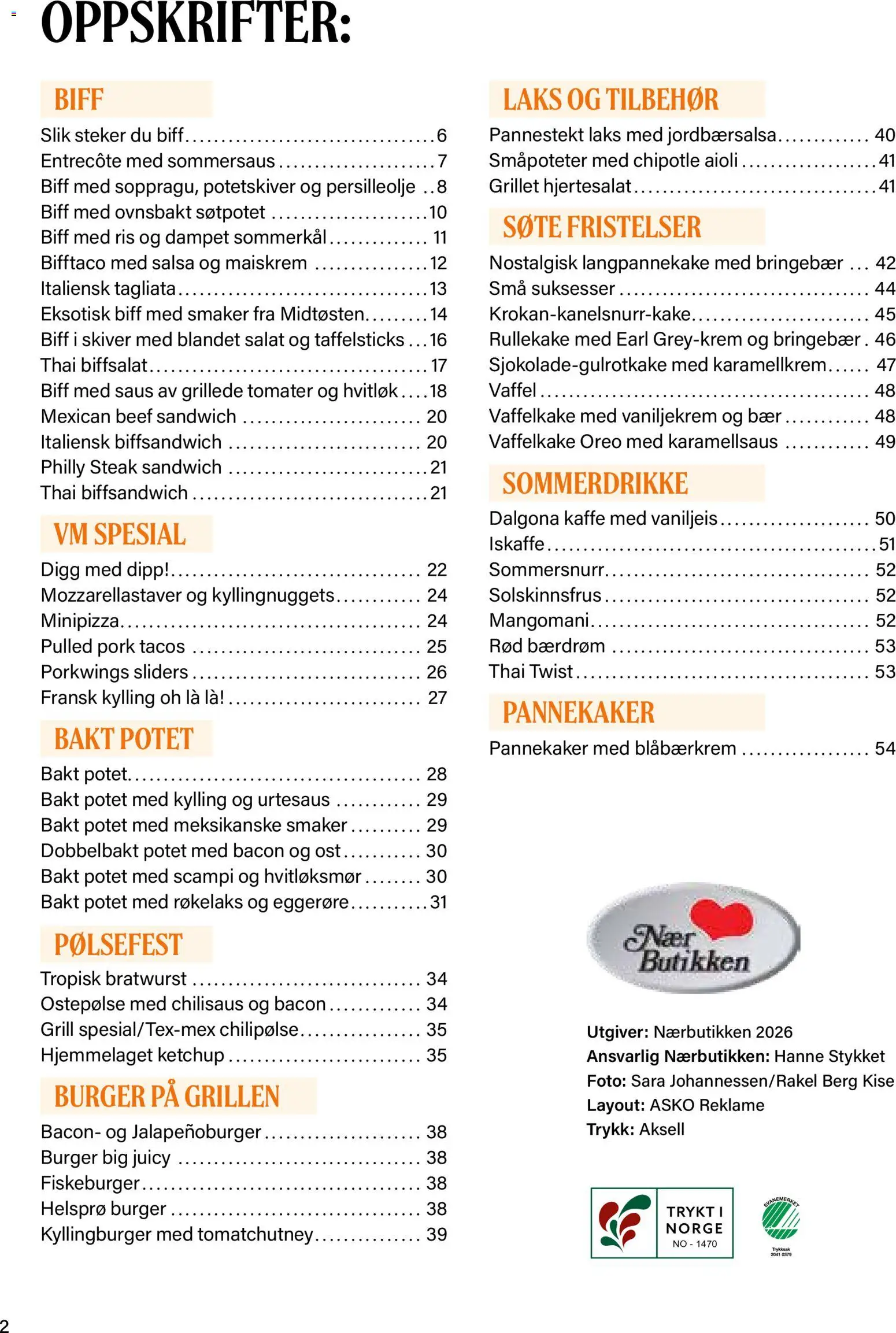 Forhåndsvis Nærbutikken Sommerens oppskriftshefte fra butikk Nærbutikken gyldig fra 30/06/2026