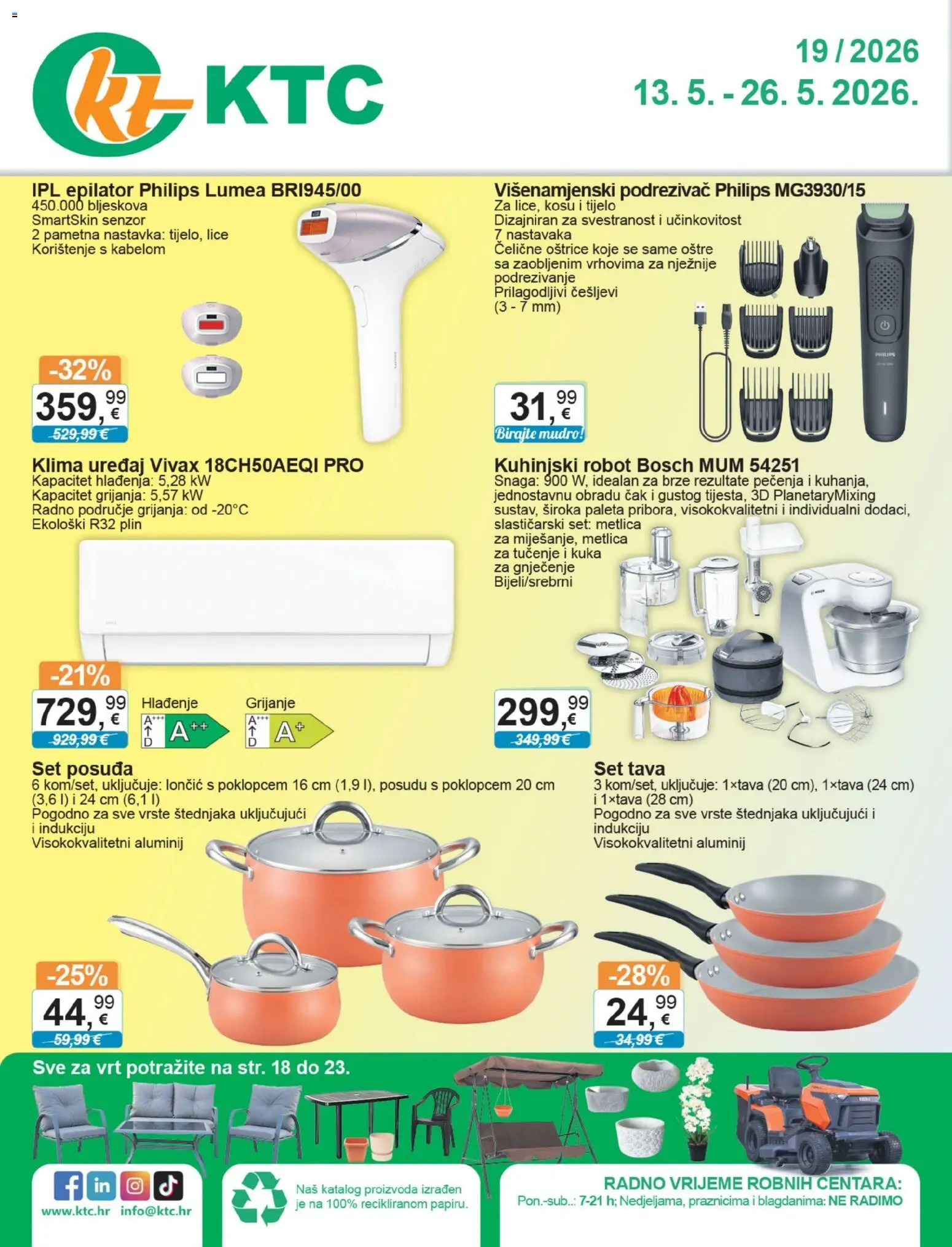 Pregled letka Katalog tehnike i posuđa trgovine KTC vrijedi od 13.05.2026