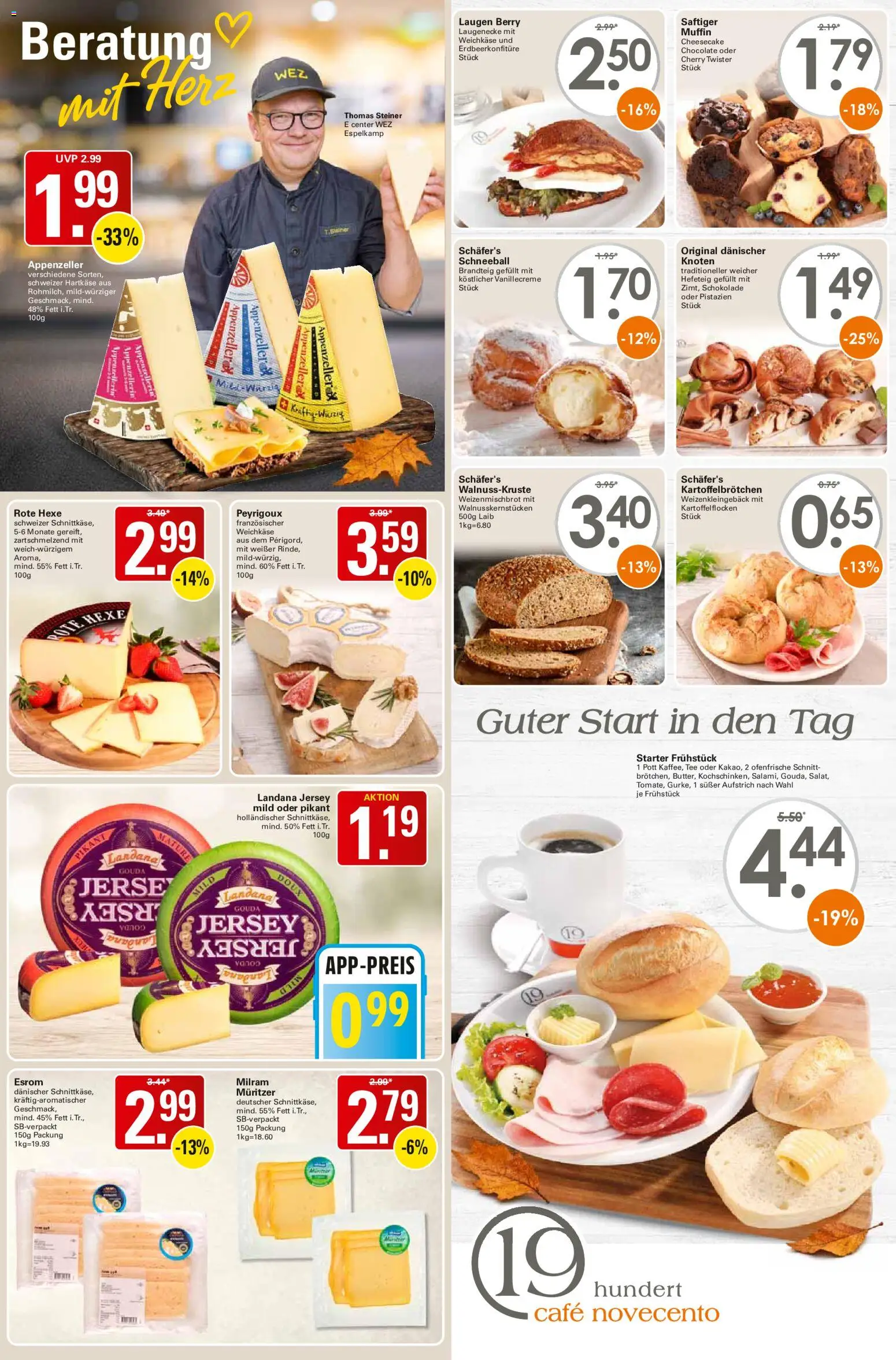 Vorschau von dem Prospekt des Geschäftes WEZ, gültig ab dem 02.11.2026 - Schokolade, Tee, Pistazien, Gouda, Milram, Ofenfrische