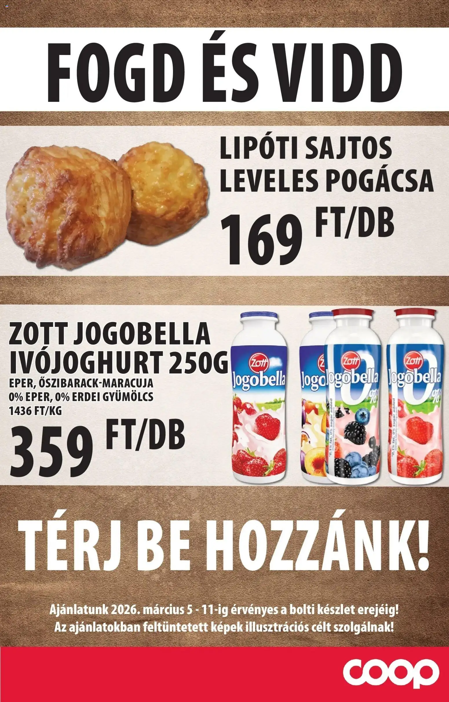 COOP Szolnok - COOP Szolnok akciós újság Csanádapáca megtekintése, amely érvényes 2026.03.05.-től - Pogácsa, Gyümölcs, Jogobella, Ivójoghurt