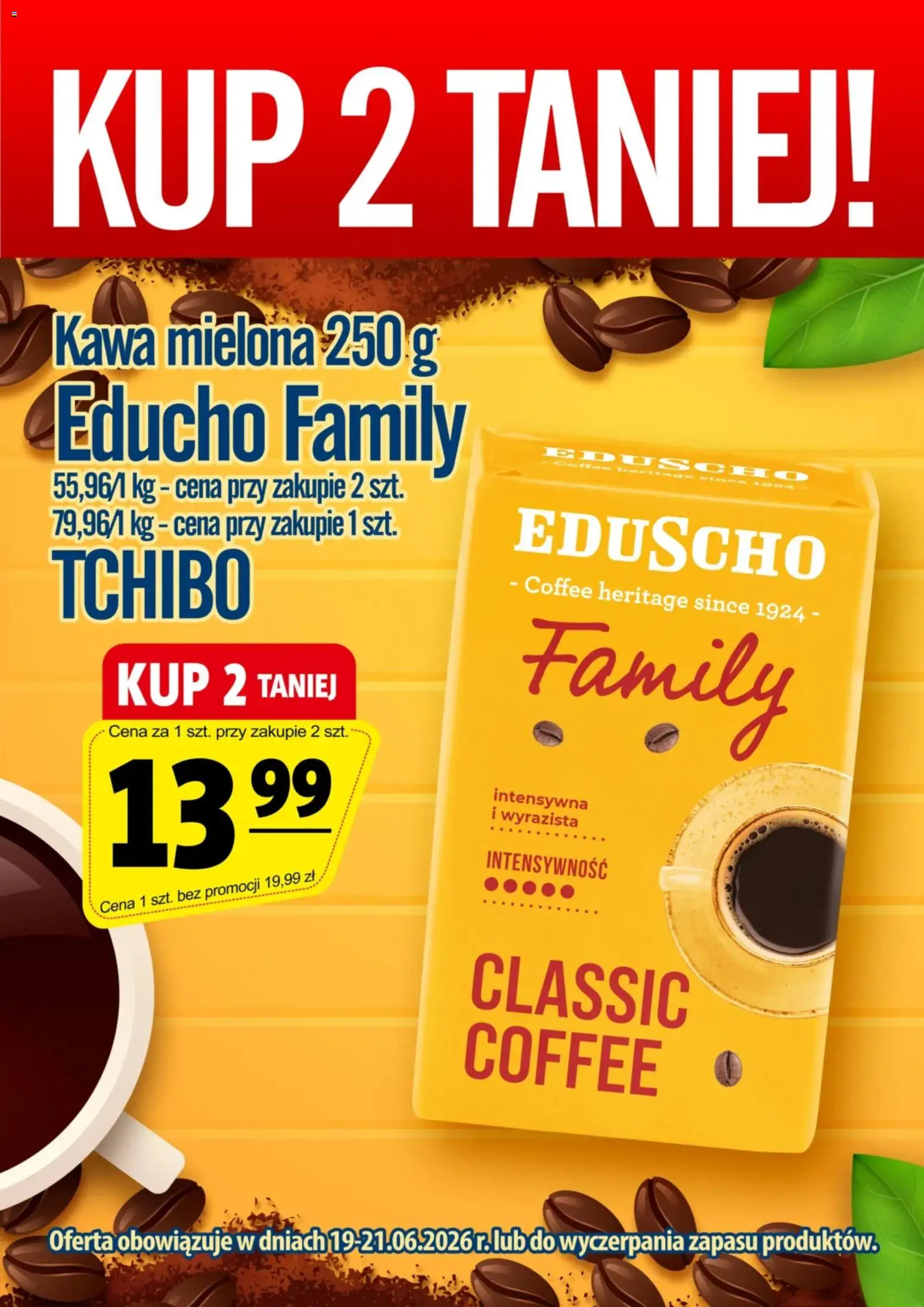 Pogląd gazetki "Prim Market promocja - Kawa Mielona Eduscho Family" ze sklepu Prim Market ważnej od 19.06.2026