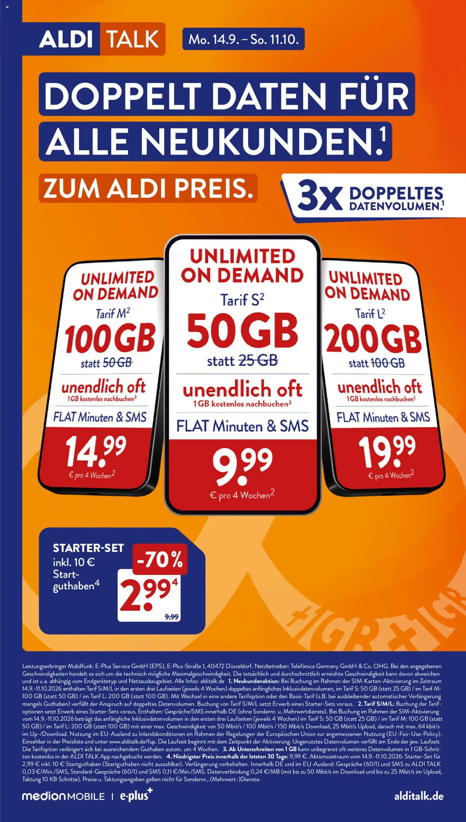 Vorschau von dem Prospekt des Geschäftes Aldi Süd, gültig ab dem 21.09.2026 - Kuchen, Ofen, Reis, Mehl, Mandeln, Mais, Olivenol