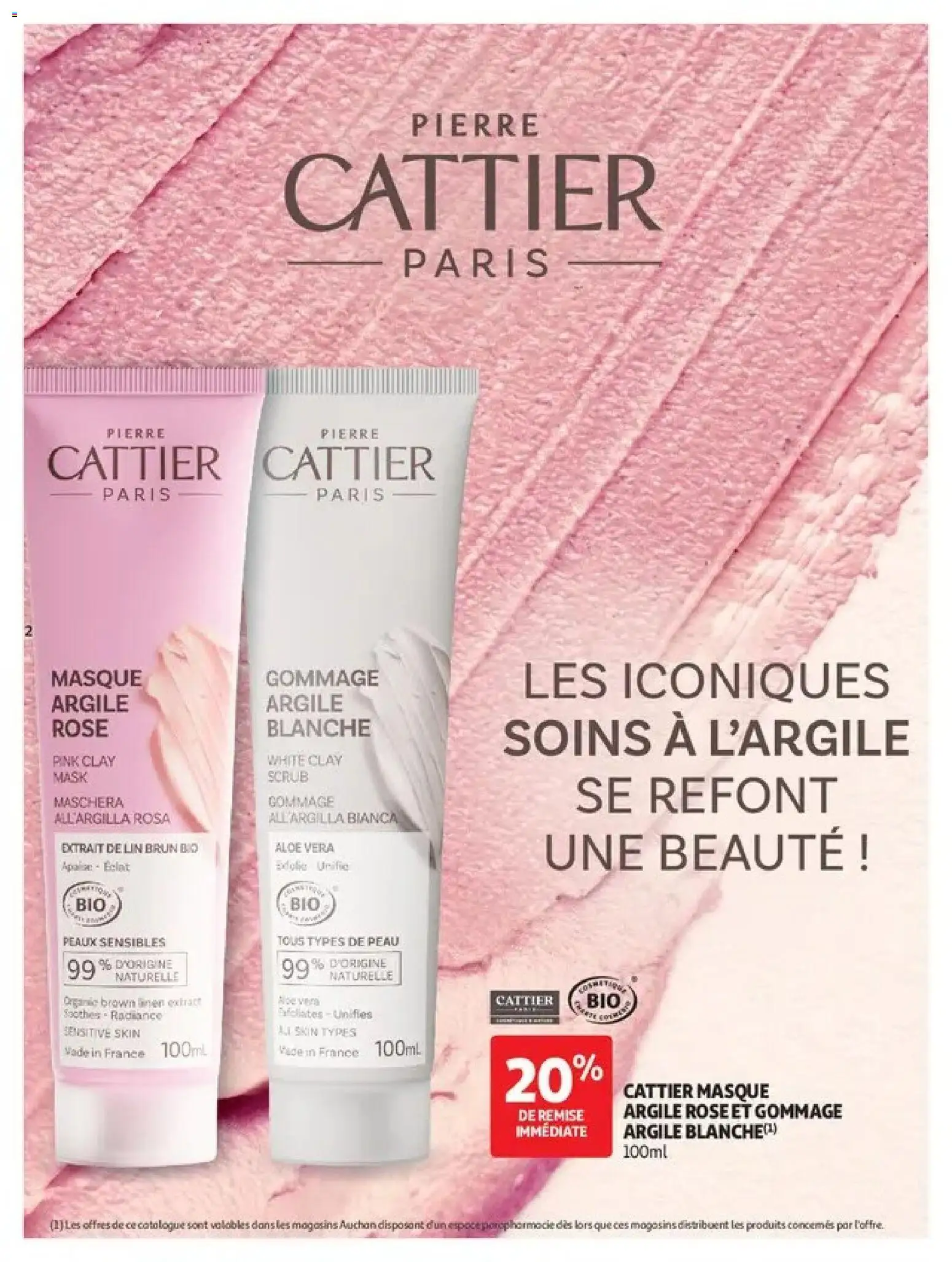 Prévisualisation de Auchan Parapharmacie, beauté du magasin Auchan formulaire valide 27/10/2026 - Aloe vera, Masque, Argile, Gommage, Masque argile