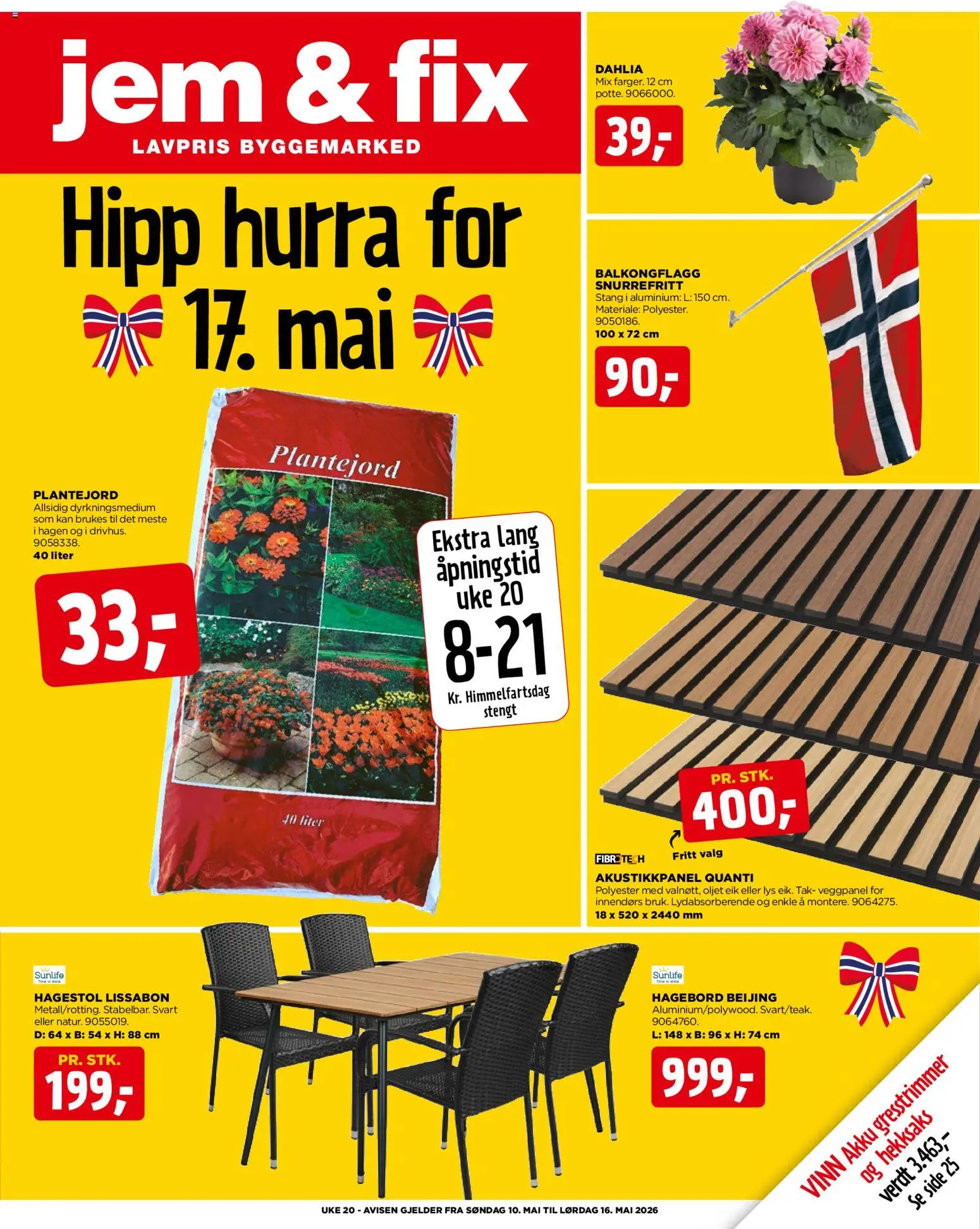 Forhåndsvis Jem & Fix kundeavis fra butikk Jem & Fix gyldig fra 10/05/2026