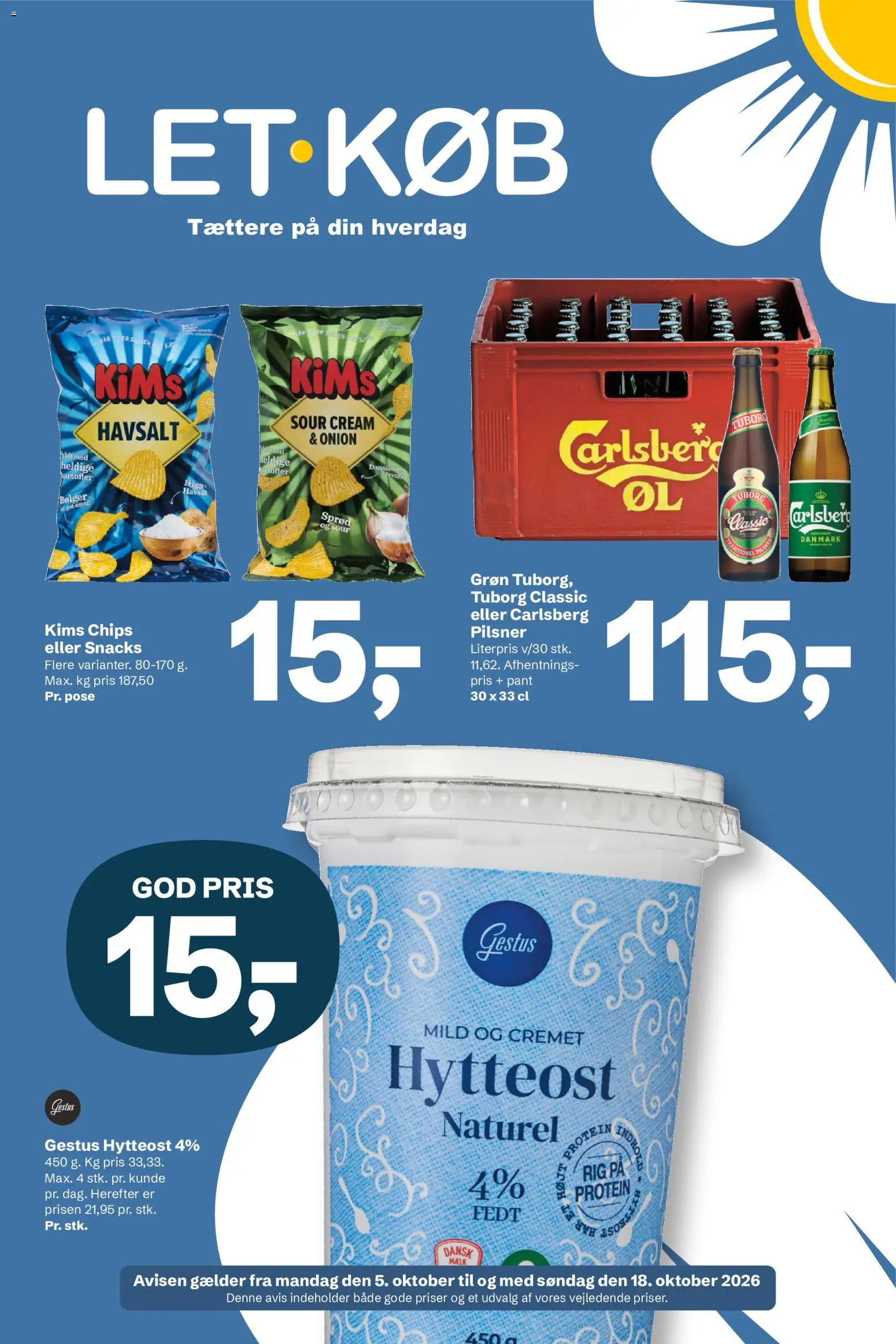 Eksempel på tilbudsavis LETKØB - Tilbudsavis fra butik LETKØB gyldig fra 05/10/2026 - Chips, Hytteost, Snacks, Kartofler